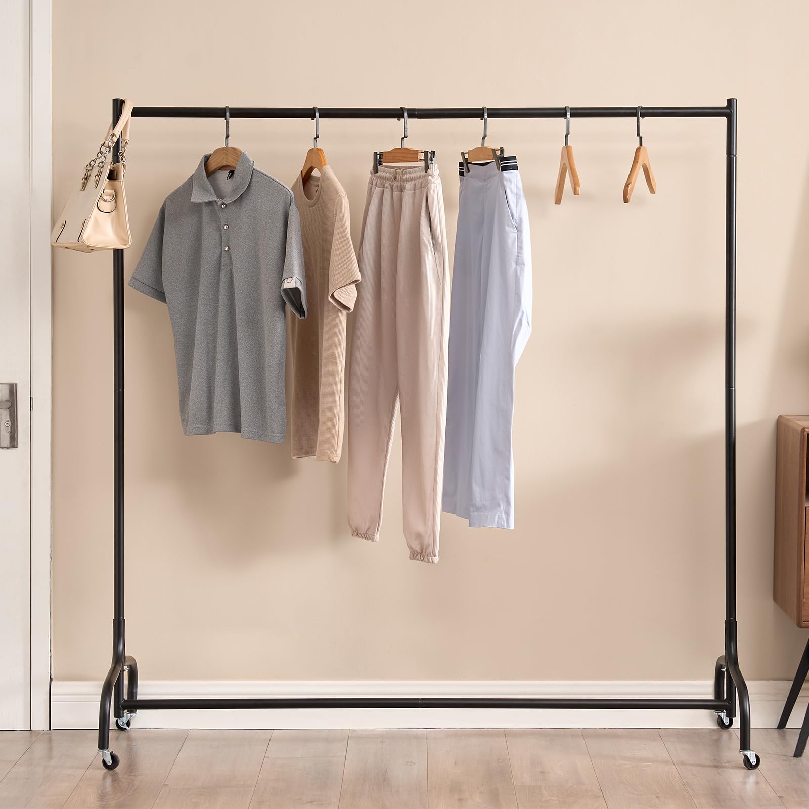 Vivo Technologies 5ft Heavy Duty Metal Clothes Rail | Portable & Collapsible | Black 2