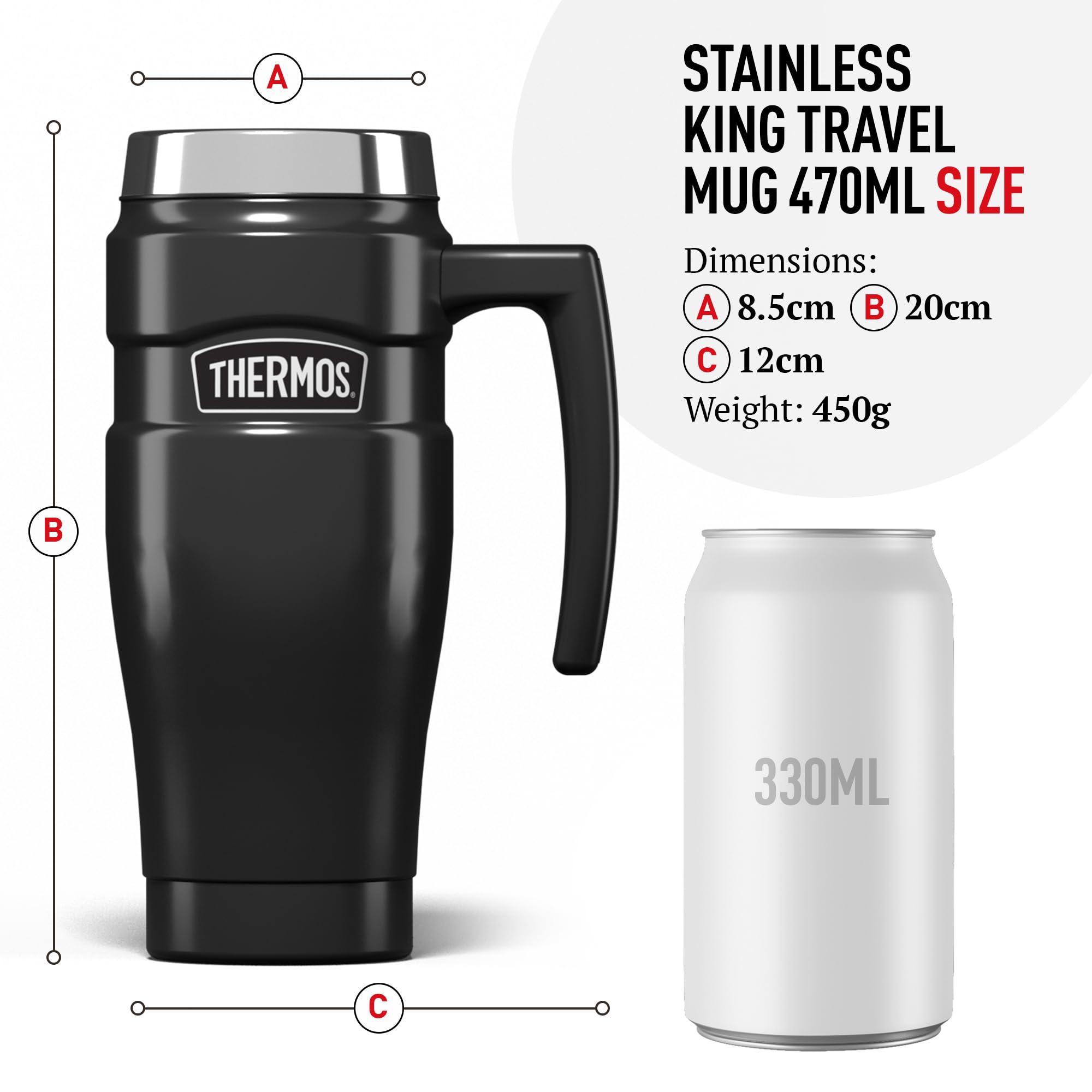 Thermos Stainless King Travel Mug - 470 ml Midnight Blue | Hot 7 Hrs, Cold 18 Hrs 9