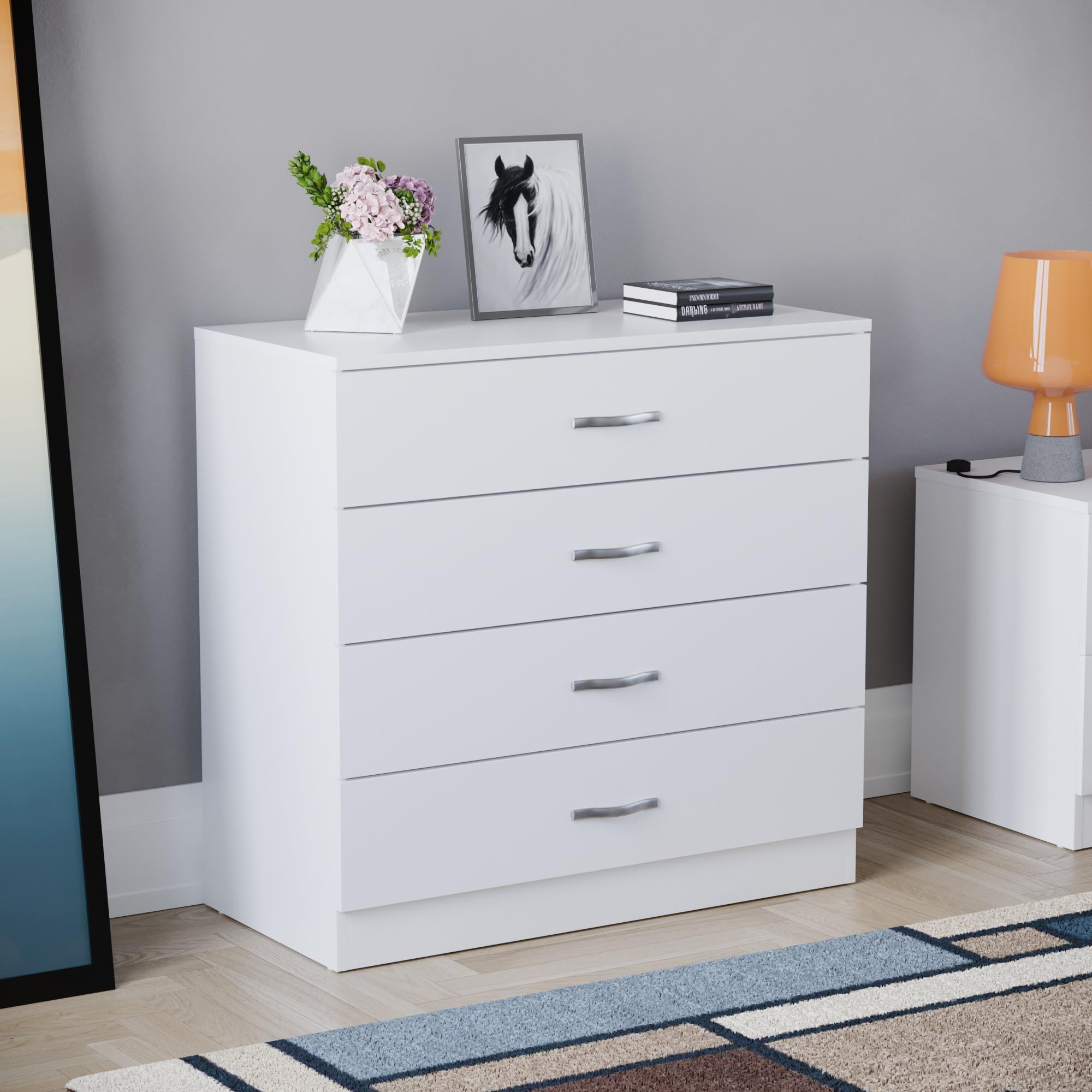 Vida Designs Riano 4 Drawer Chest of Drawers | MDF & Chipboard | White Finish 1