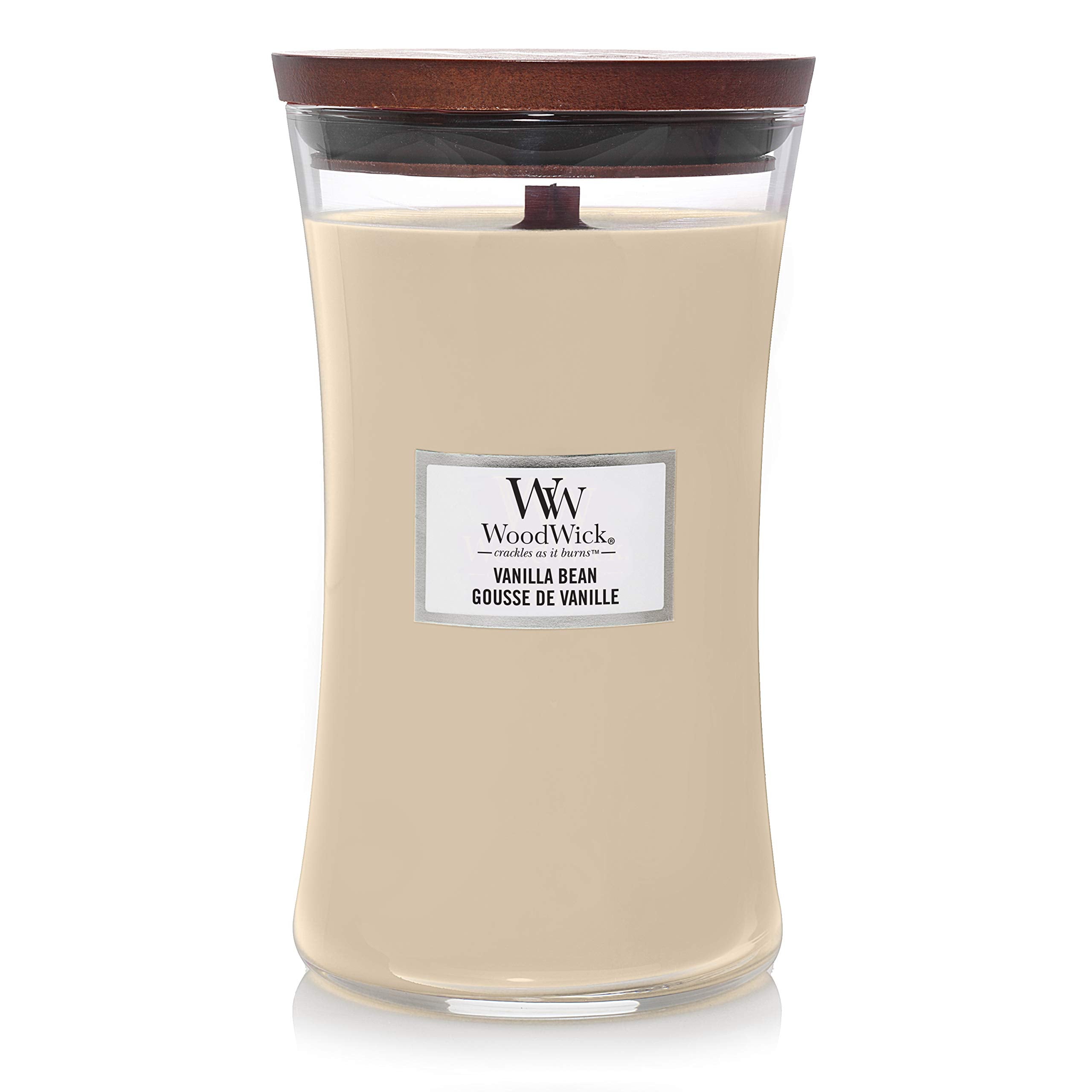 Woodwick Large Hourglass Scented Candle - Vanilla Bean Scent | Crackling Wick | Up to 130 Hours Burn Time