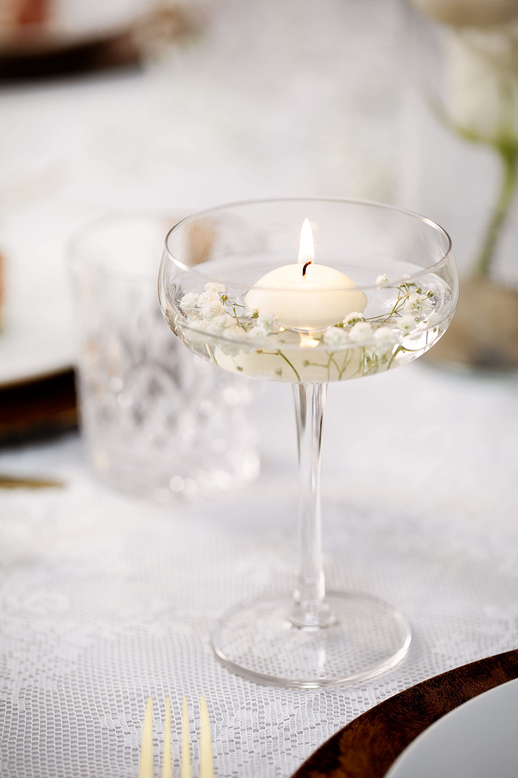 BOLSIUS Maxi Floating Candles - White, 12 Pieces | Ø 7.6 cm | 8 Hour Burn Time 9