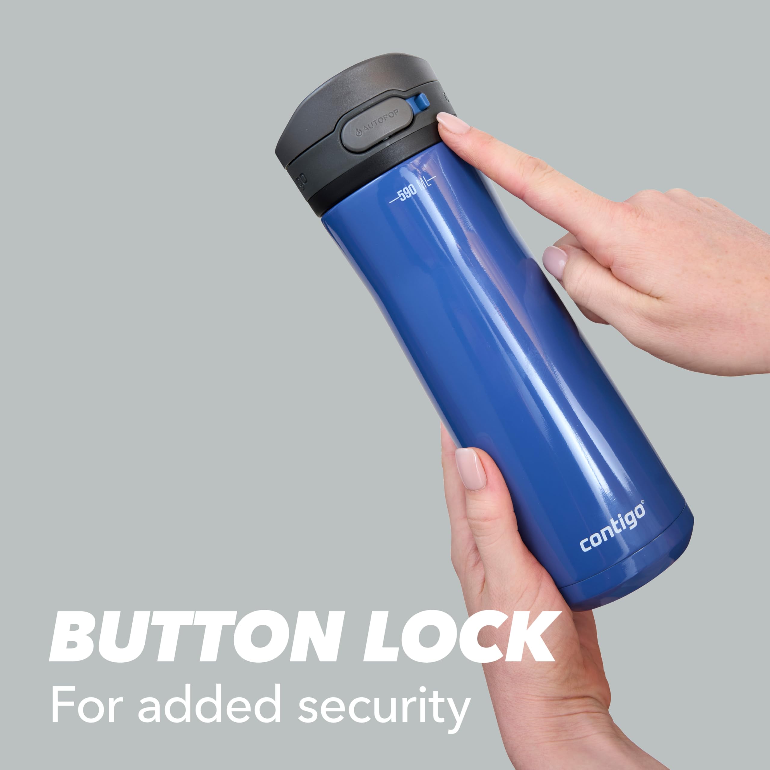 Contigo AUTOPOP Vacuum-Insulated Water Bottle - Leak-Proof | Keeps Cold 24 Hrs | 590 ml 8