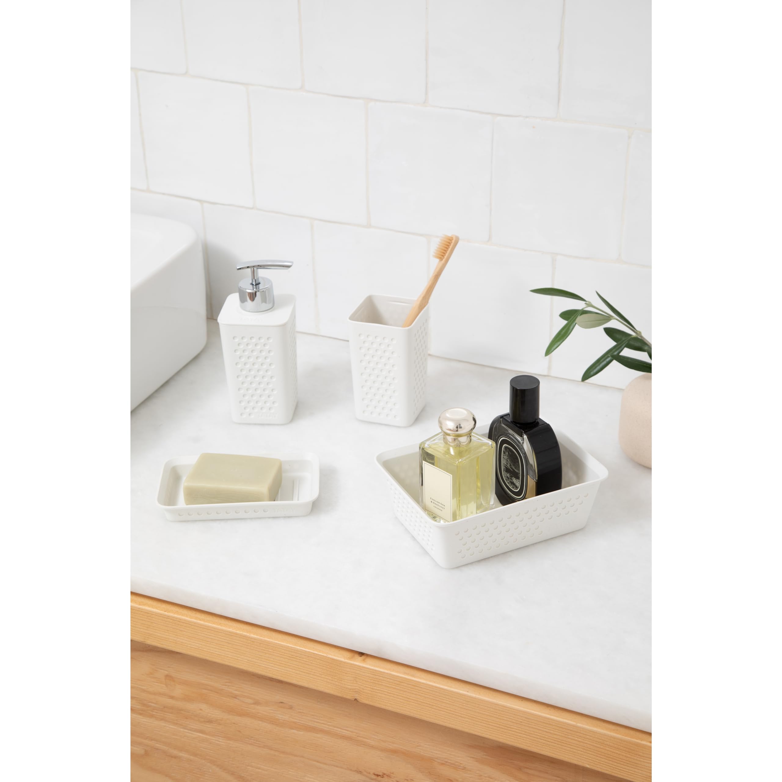 TATAY Bohol Toothbrush and Toothpaste Cup | Polypropylene | BPA Free | 100% Recycled Material 3
