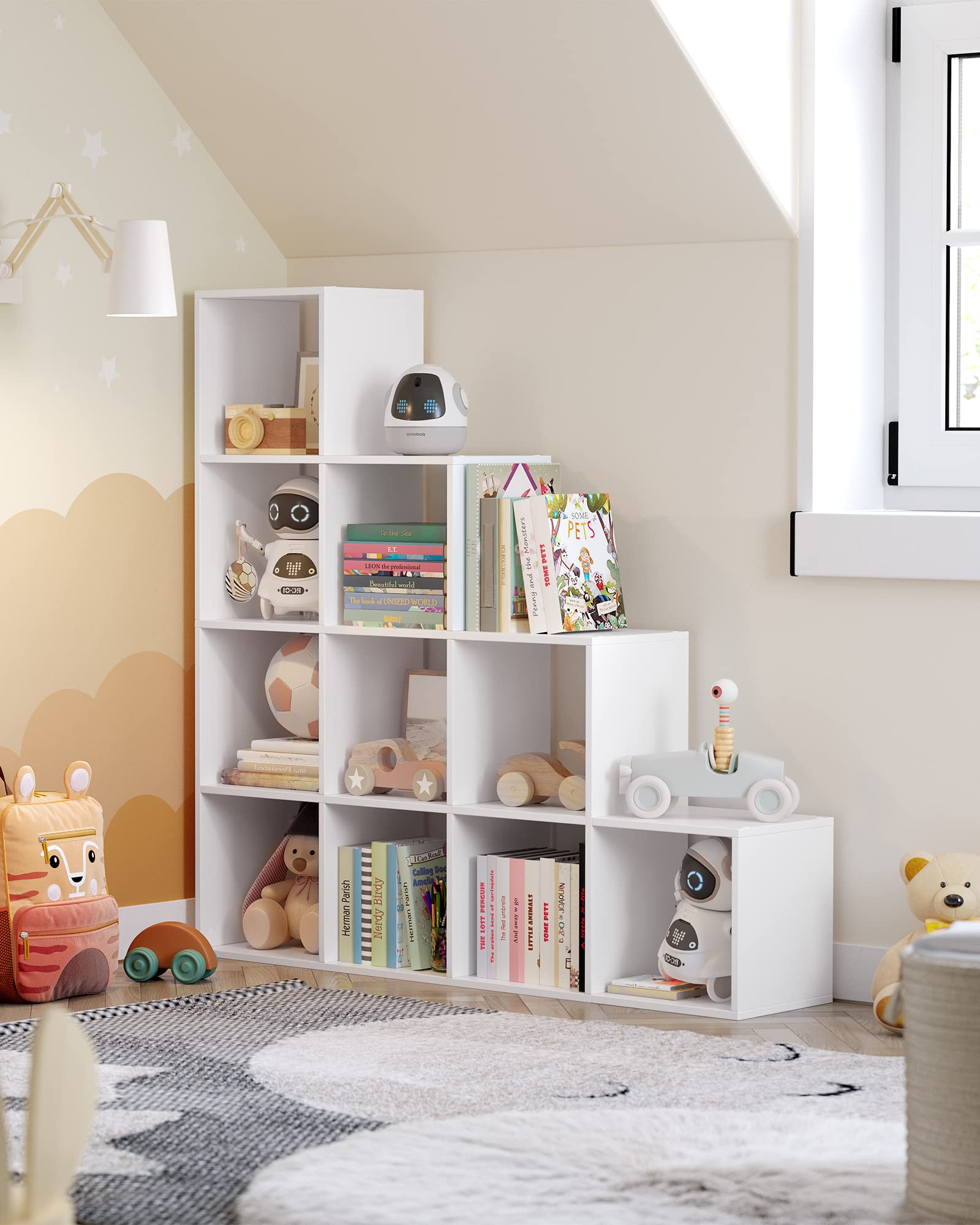 VASAGLE 10-Cube Bookcase - Cloudy White | Engineered Wood | 29 x 129.5 x 129.5 cm 9