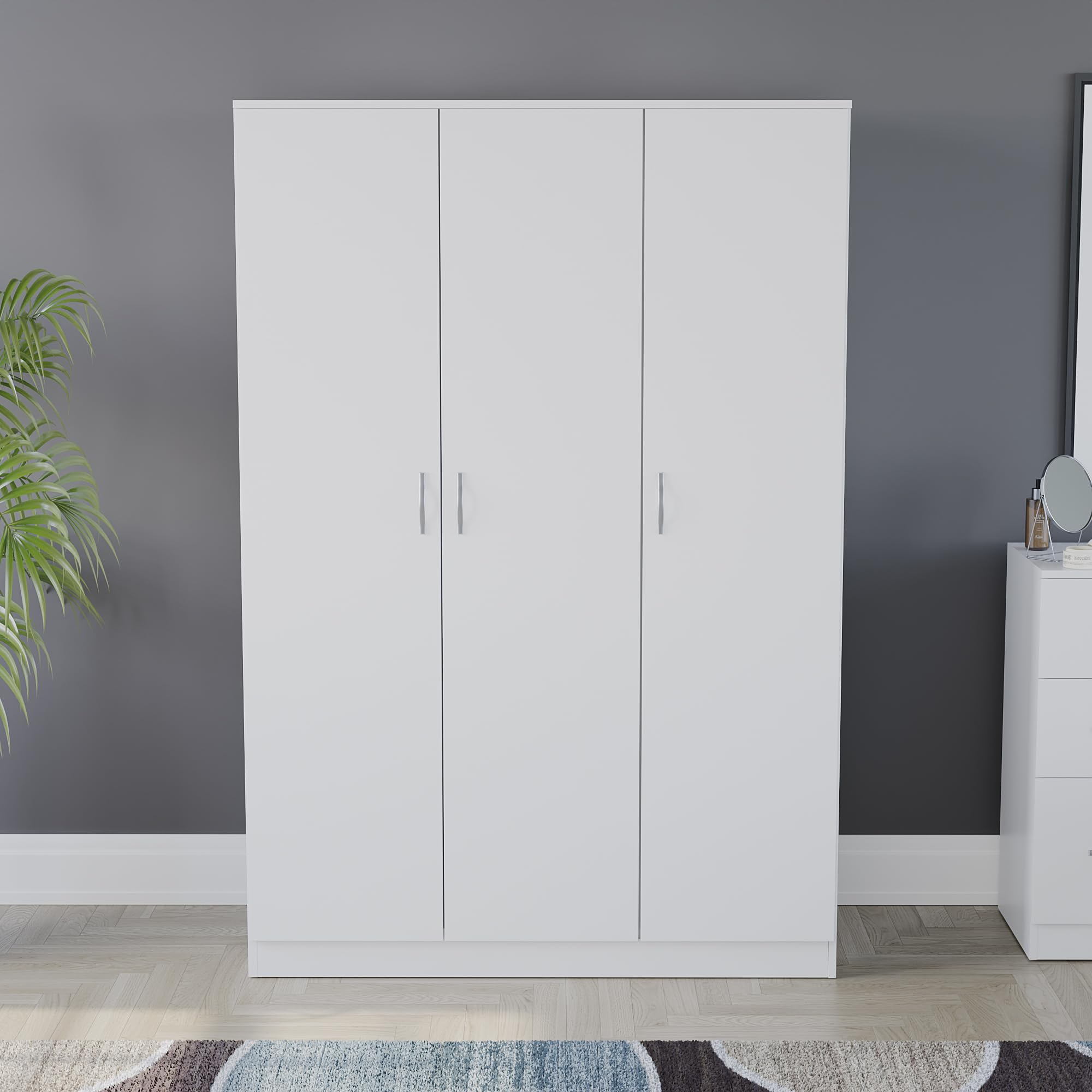 Vida Designs Riano 3 Door Wardrobe - Engineered Wood | H: 170cm | W: 115.4cm | Freestanding 3