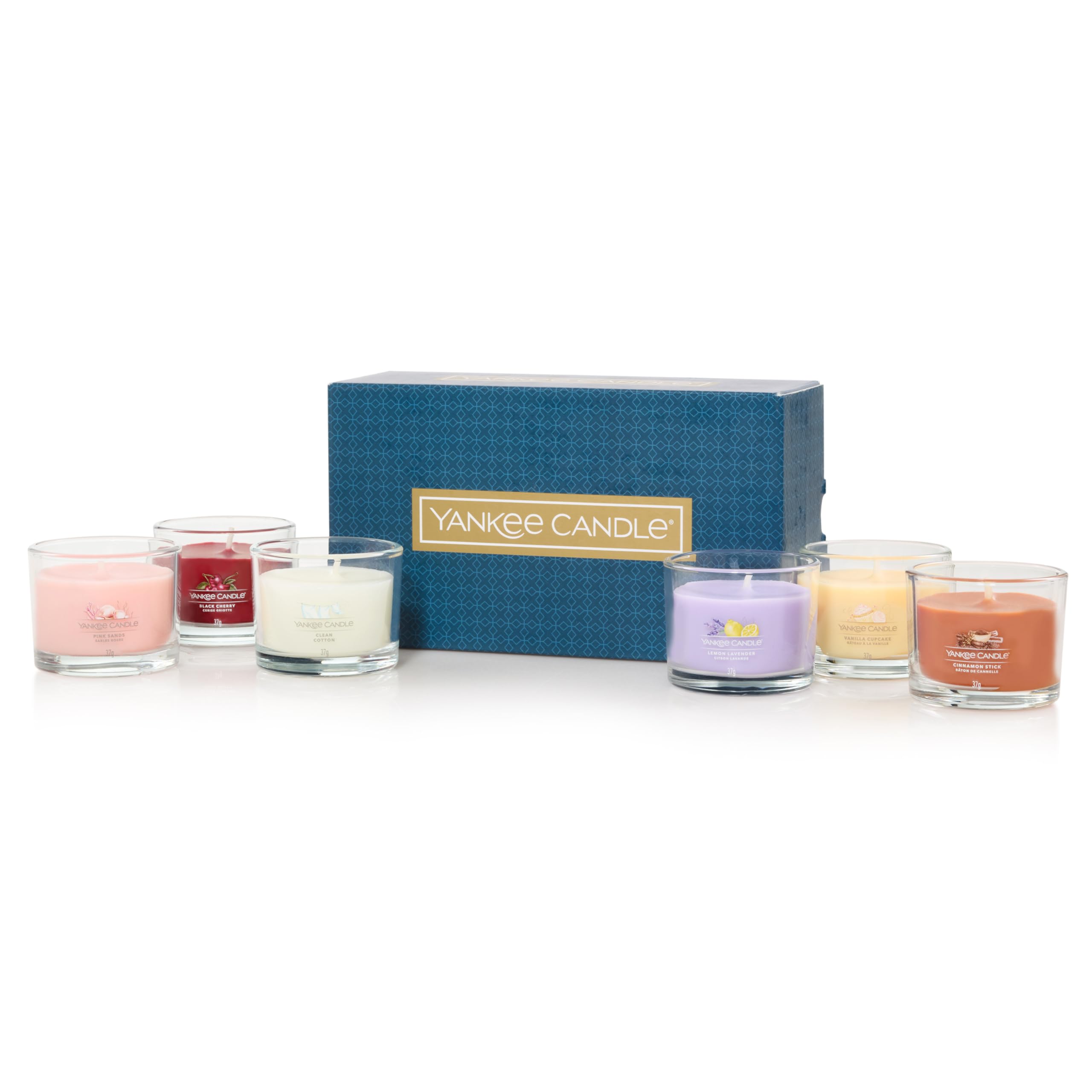Yankee Candle Votive Candles Gift Set - 6 Scents including Black Cherry & Pink Sands | Soy Blend Wax 1