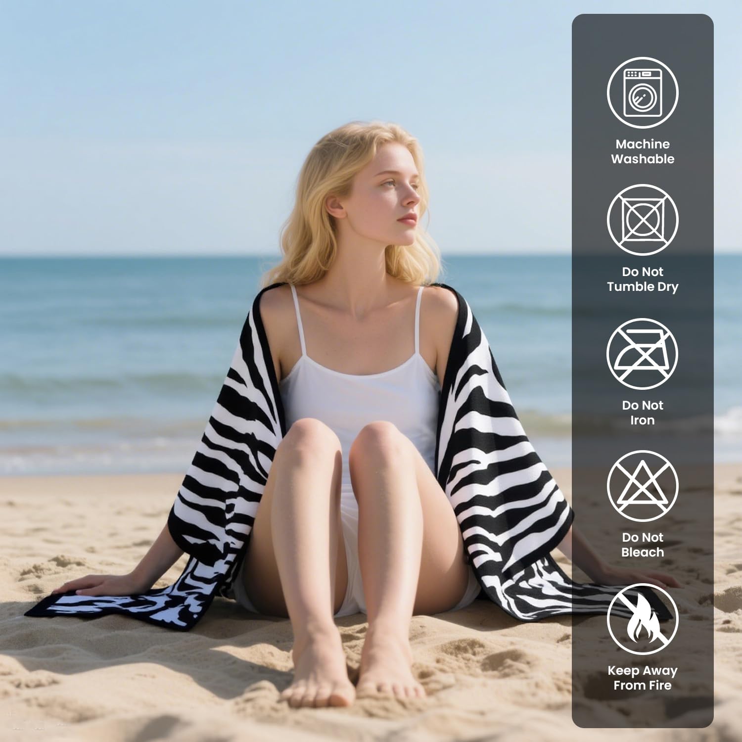 GC GAVENO CAVAILIA Extra Large Microfibre Beach Towel - Quick Dry, Sand Free, Non-Slip | 180 x 100 cm (1 Piece) 6