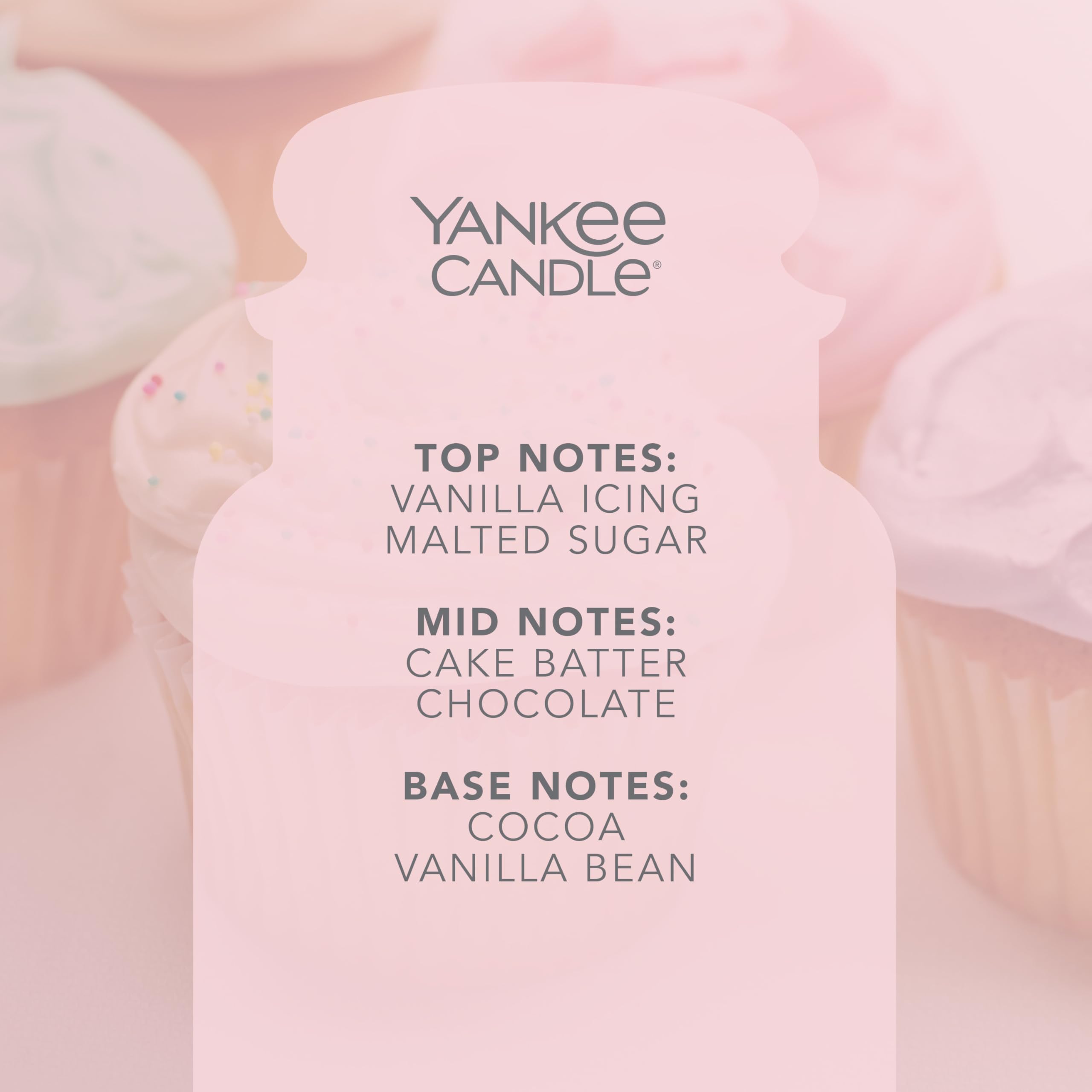 Yankee Candle Vanilla Cupcake Large Jar Scented Candle | Up to 150 Hours Burn Time | 620g 3