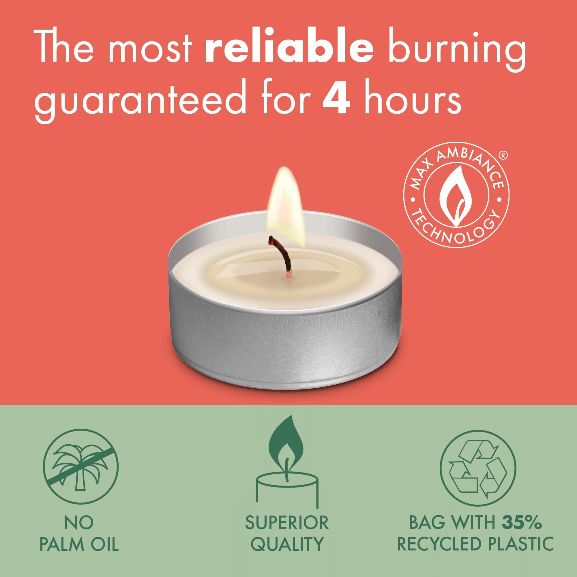 BOLSIUS Merry Moments Scented Tealights - Cinnamon, Ginger & Baked Apple Scent | 4 Hour Burn Time 6