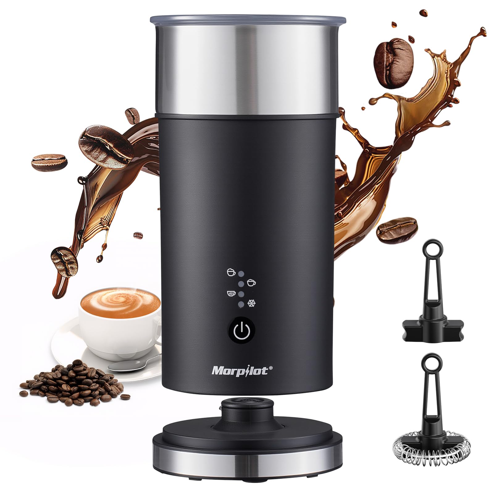 morpilot Automatic Milk Frother - 4-in-1 Functions | 240ml Capacity | Stainless Steel