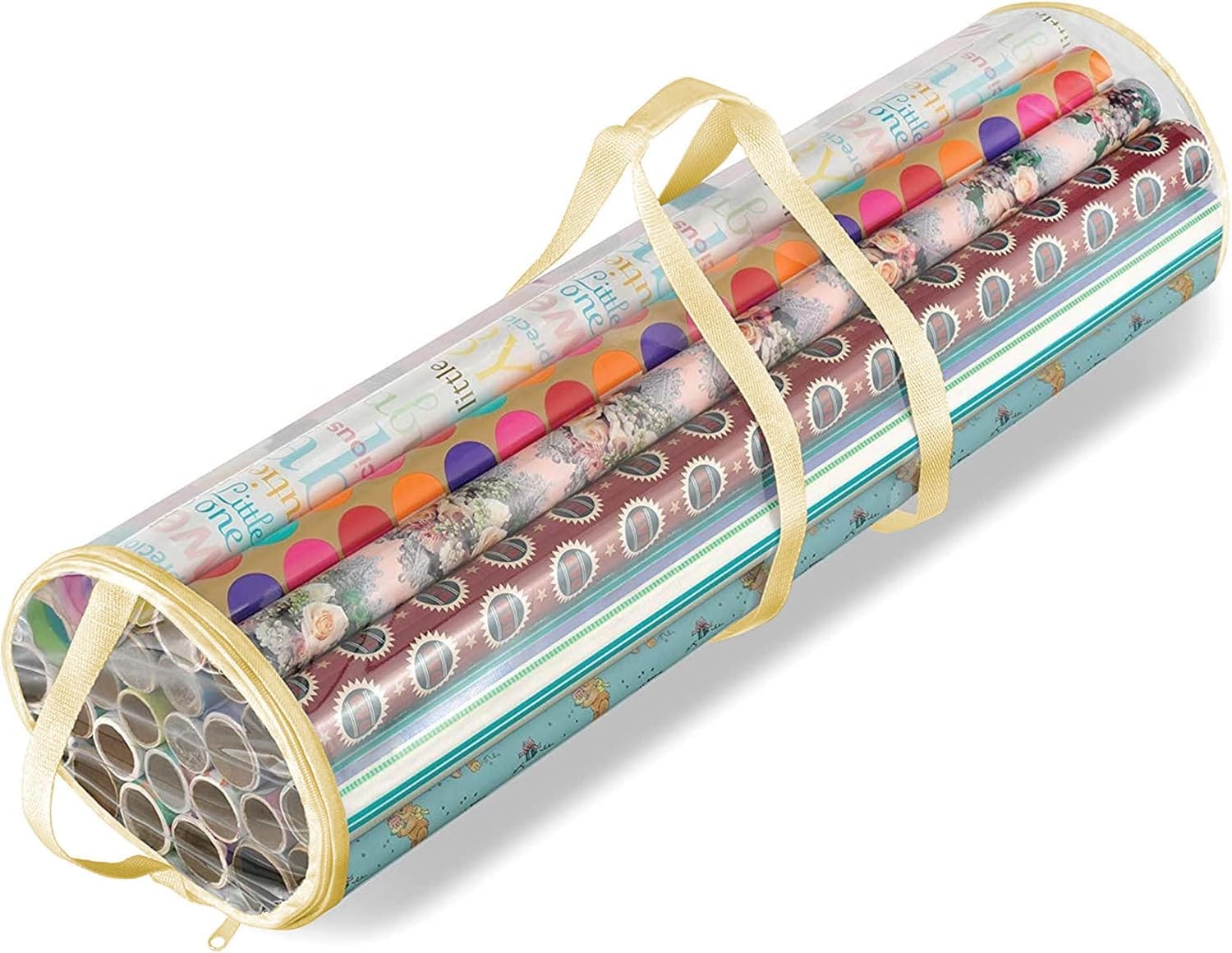 RAM ONLINE Cylinder Gift Wrap Storage Bag - Clear, Space-Efficient, Holds Up to 30 Rolls 2