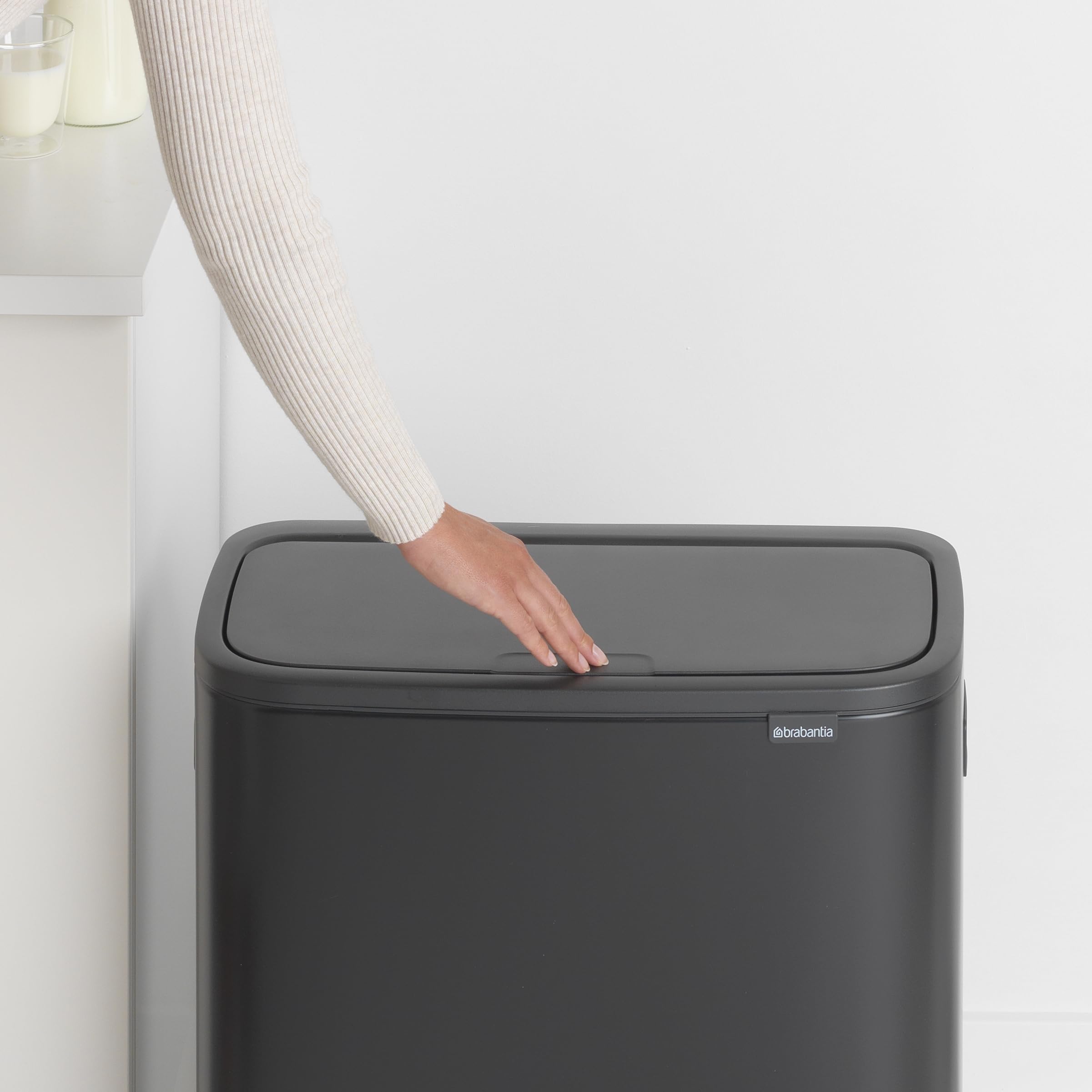Brabantia Bo Touch Bin - 2 x 30L Inner Buckets | Matt Black | Metal 5