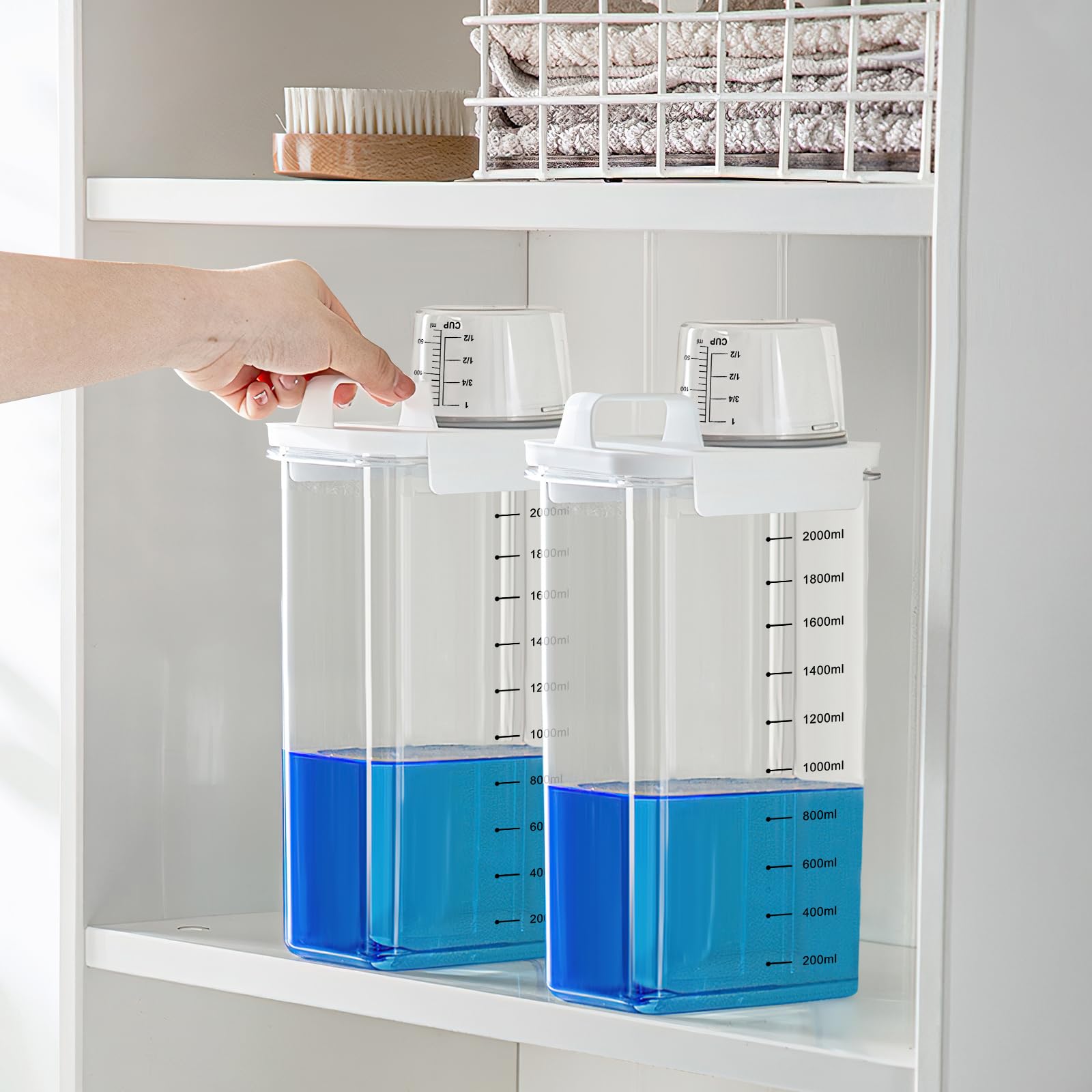 Woobroo 2.3L Airtight Laundry Detergent Dispenser - Dust-Free & Spill-Free Storage | 2300ml Capacity 4
