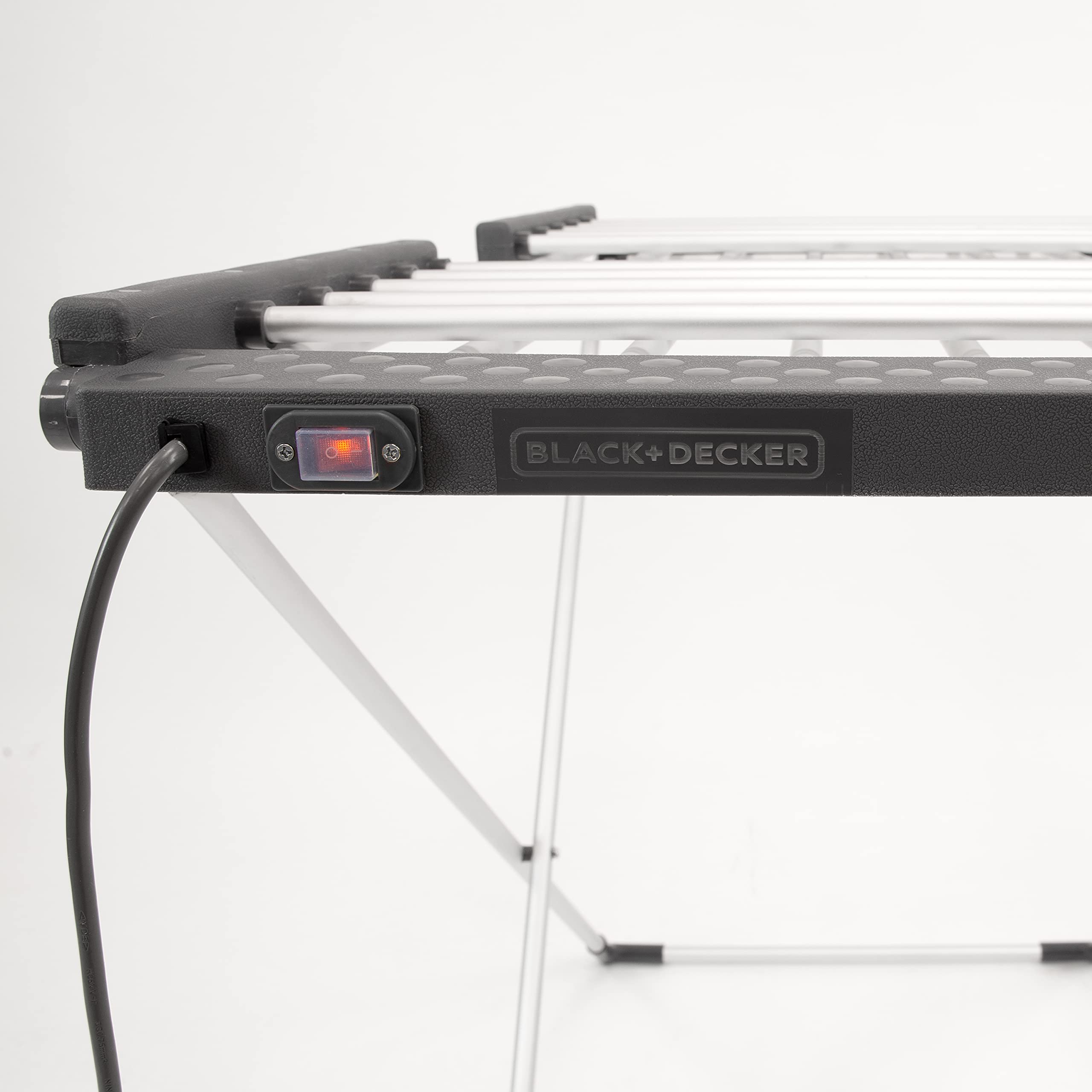 BLACK+DECKER Heated Clothes Airer - 18 Bars, 10kg Capacity, 11.5m Drying Space | Stainless Steel 6
