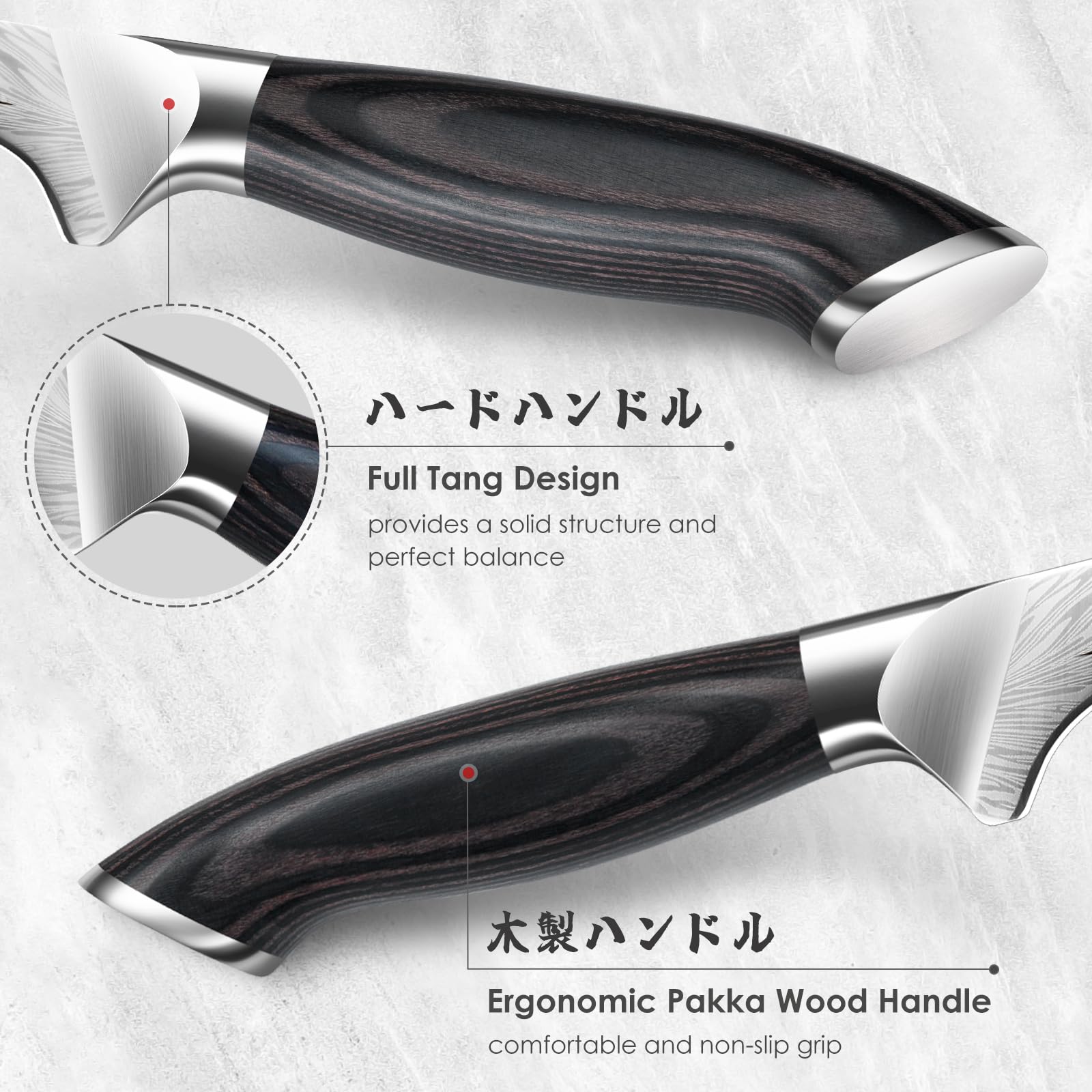 SHAN ZU Boning Knife - 18cm Powder Steel Blade | 63HRC Hardness | Pakkawood Handle 3