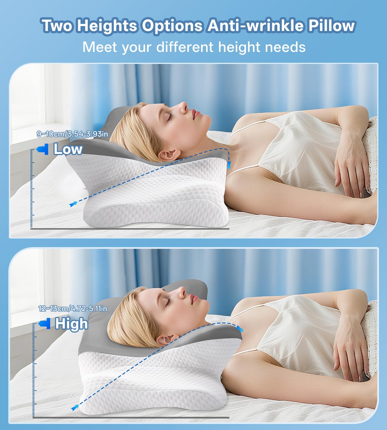 MISSCOZY Ergonomic Orthopedic Neck Pillow for Side Sleepers & Neck Pain Relief | CertiPUR-US Foam 7
