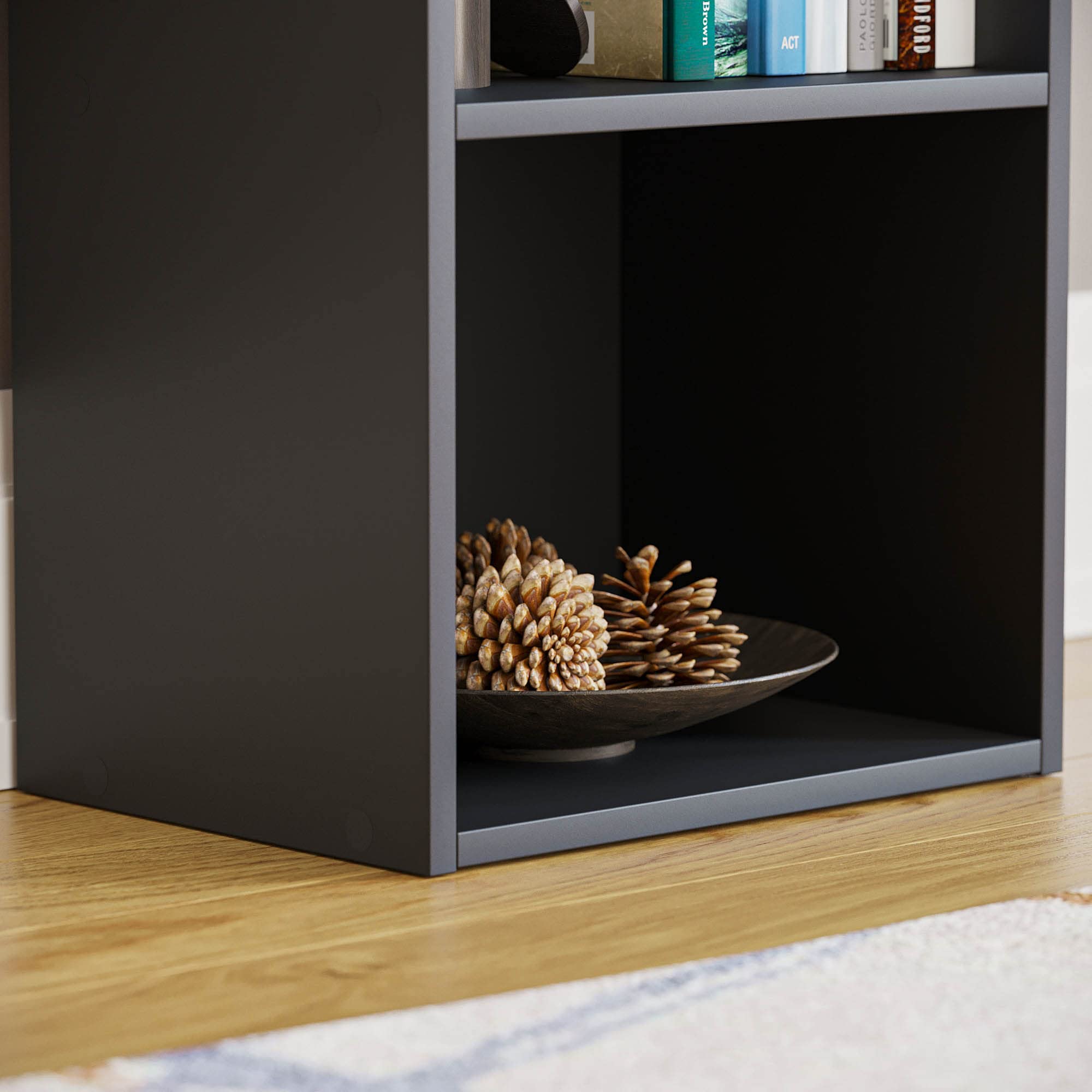 Vida Designs Oxford 4 Tier Cube Bookcase - Sturdy Wood Construction | Black | H 106 x W 32 x D 24 Cm 5