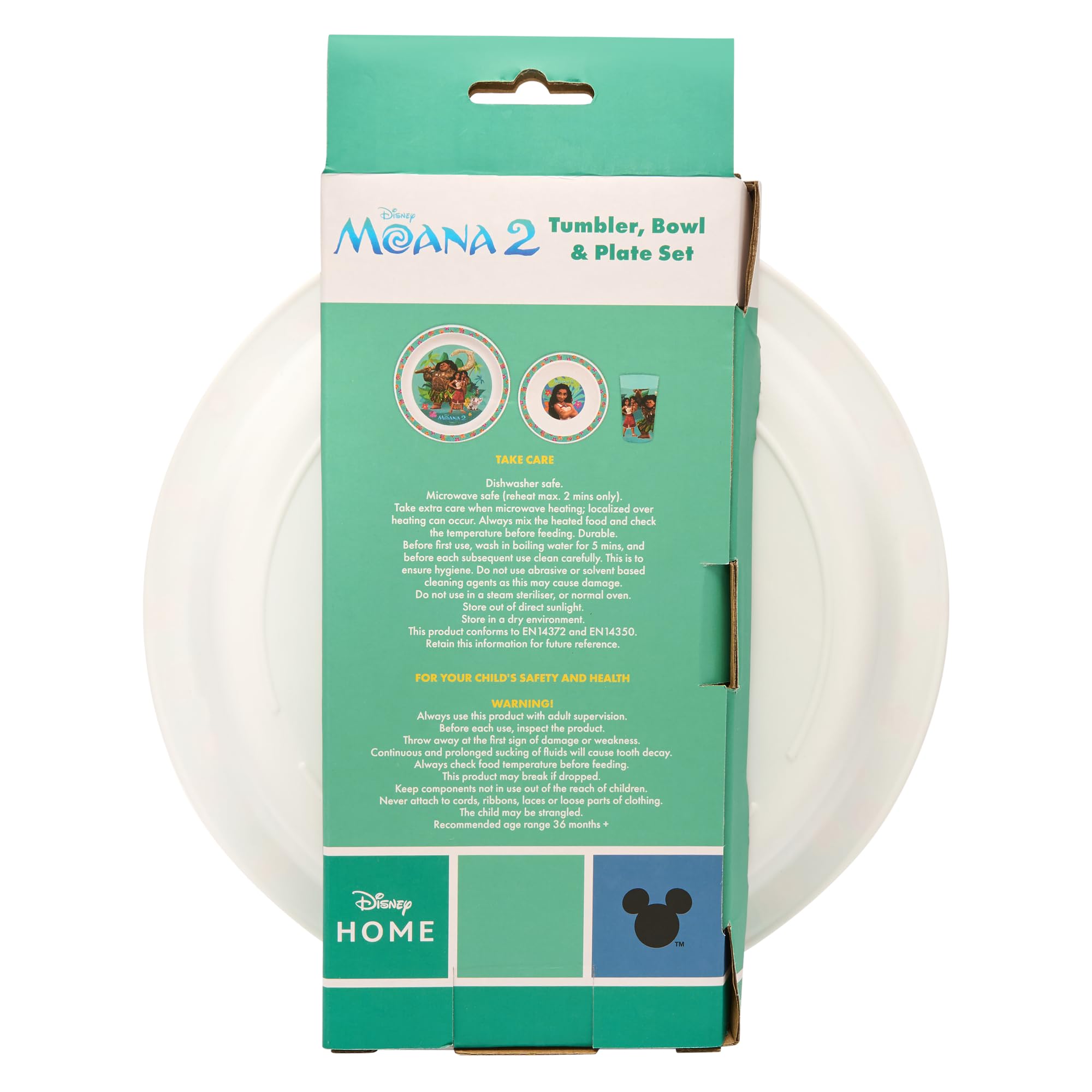 Disney Moana 2 3-Piece Children's Dinner Set by Polar Gear | Microwave Safe PP Plastic 3