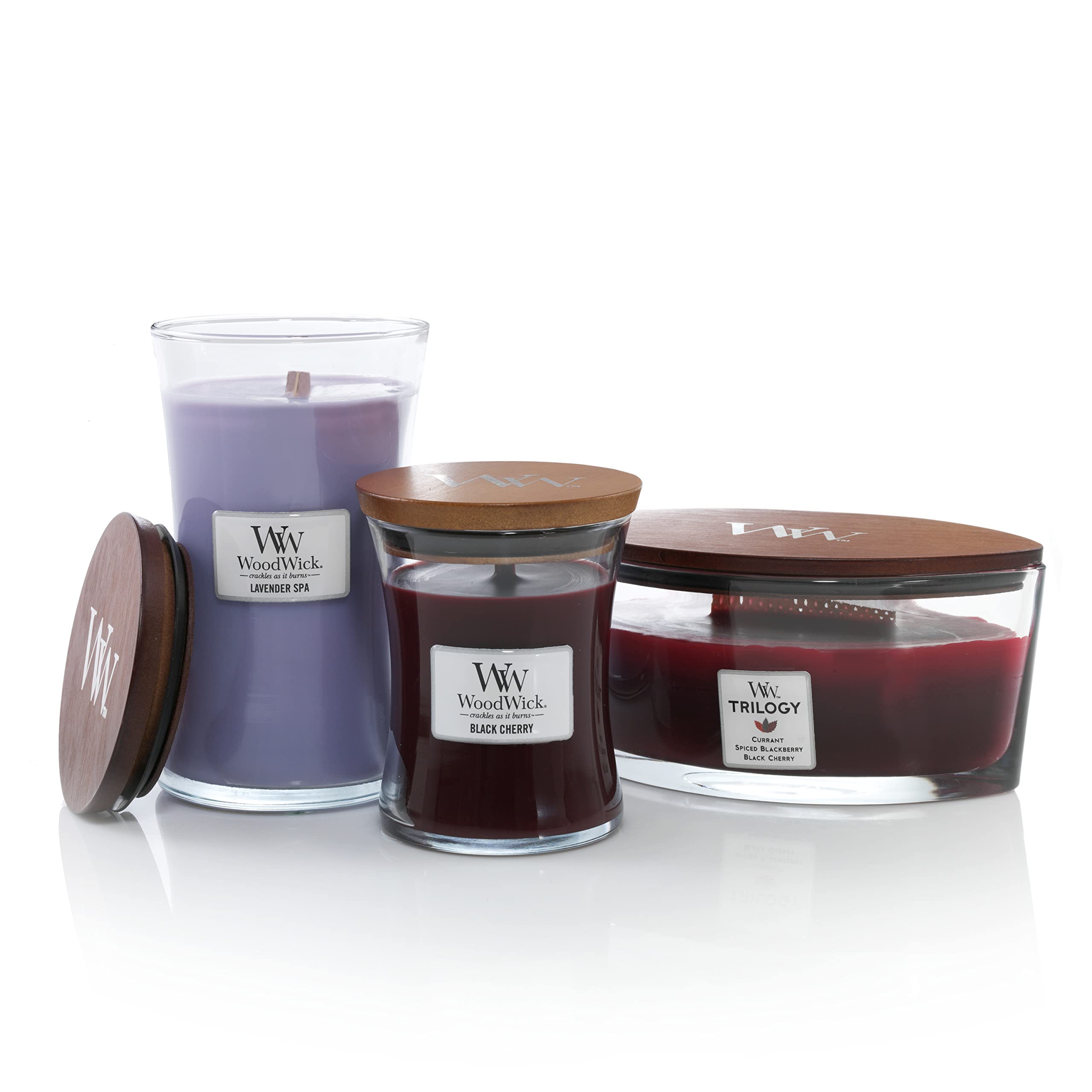 Woodwick Medium Hourglass Scented Candle - Black Cherry | Crackling Wick | Up to 60 Hours Burn Time 7
