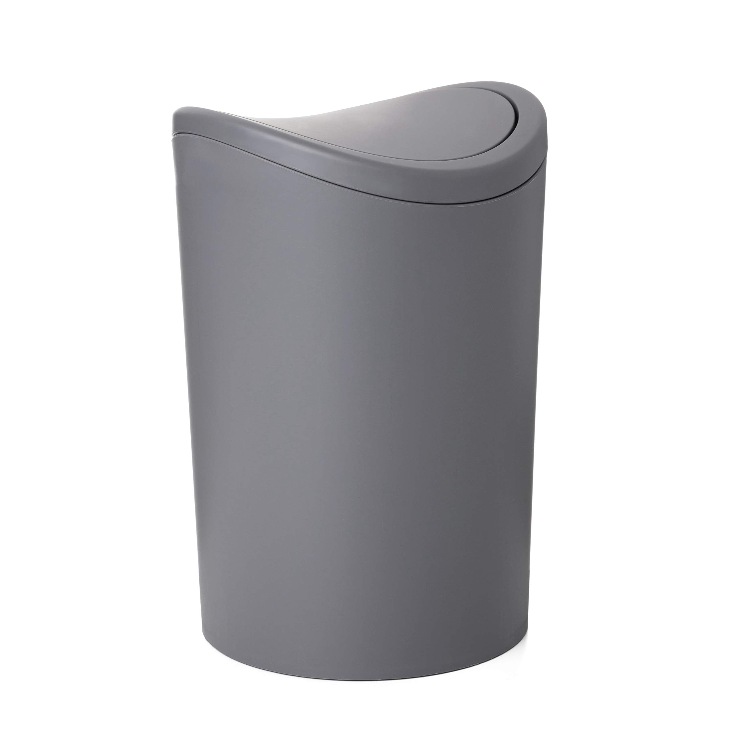 TATAY Bathroom Bin with Swing Lid | 6L Capacity | Compact 19x19x28 cm | Gray 1