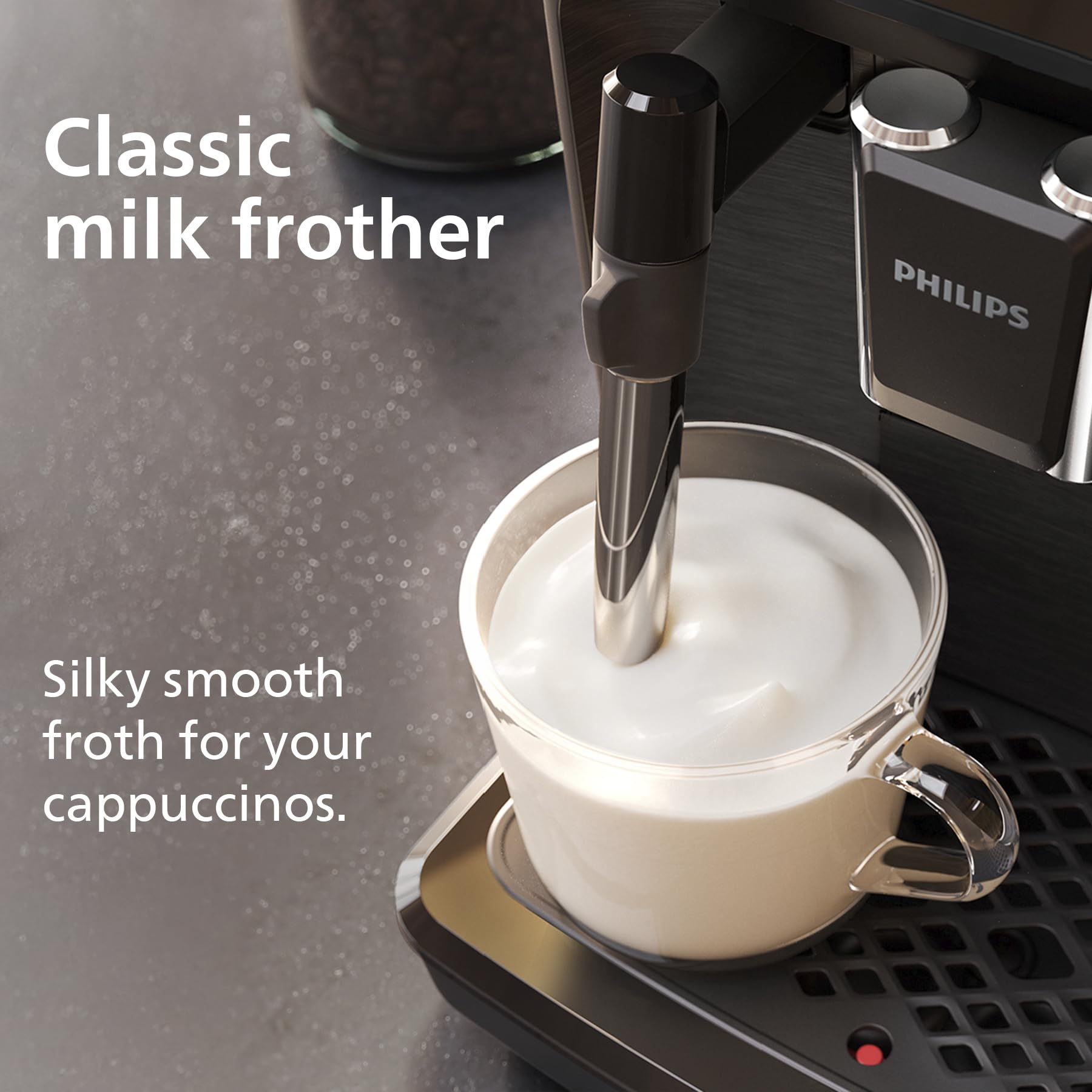 Philips 2200 Series Bean to Cup Coffee Machine - 2 Coffee Varieties, Classic Milk Frother, Black 4