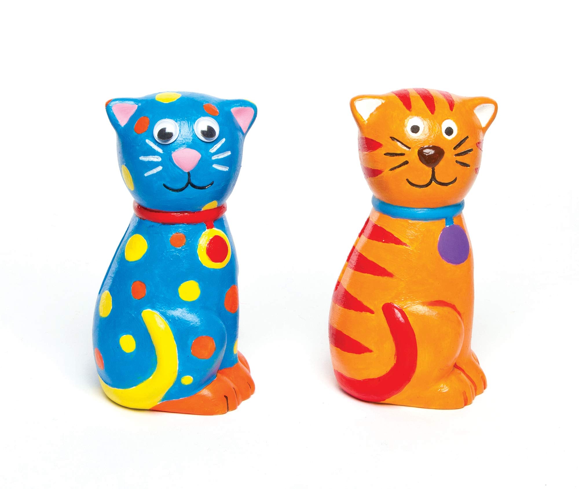 Baker Ross Ceramic Cat Coin Bank Craft Kit for Kids to Paint and Decorate (Pack of 2) | 12 cm 1