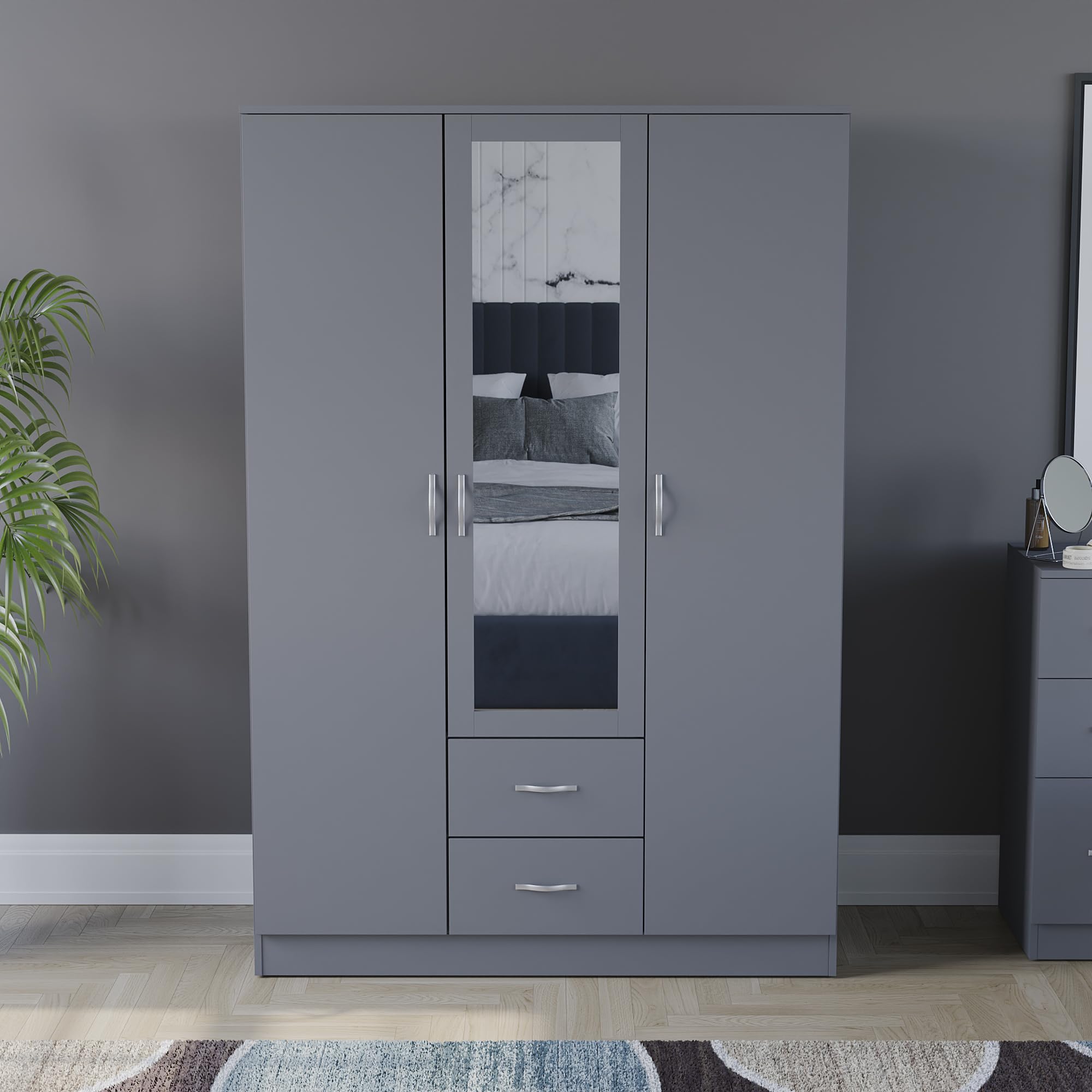 Vida Designs Riano Wardrobe - MDF/Chipboard Construction | Hanging Rail & Shelf | H170 x W115.4 cm 3