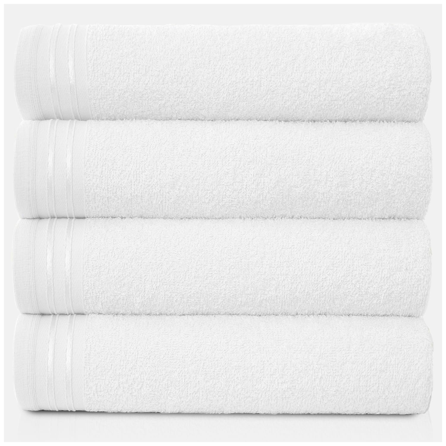 GC GAVENO CAVAILIA Wilsford Bath Sheet - 4 Pack Egyptian Cotton, 450 GSM, Quick Dry, White | 75x135 Cm 1