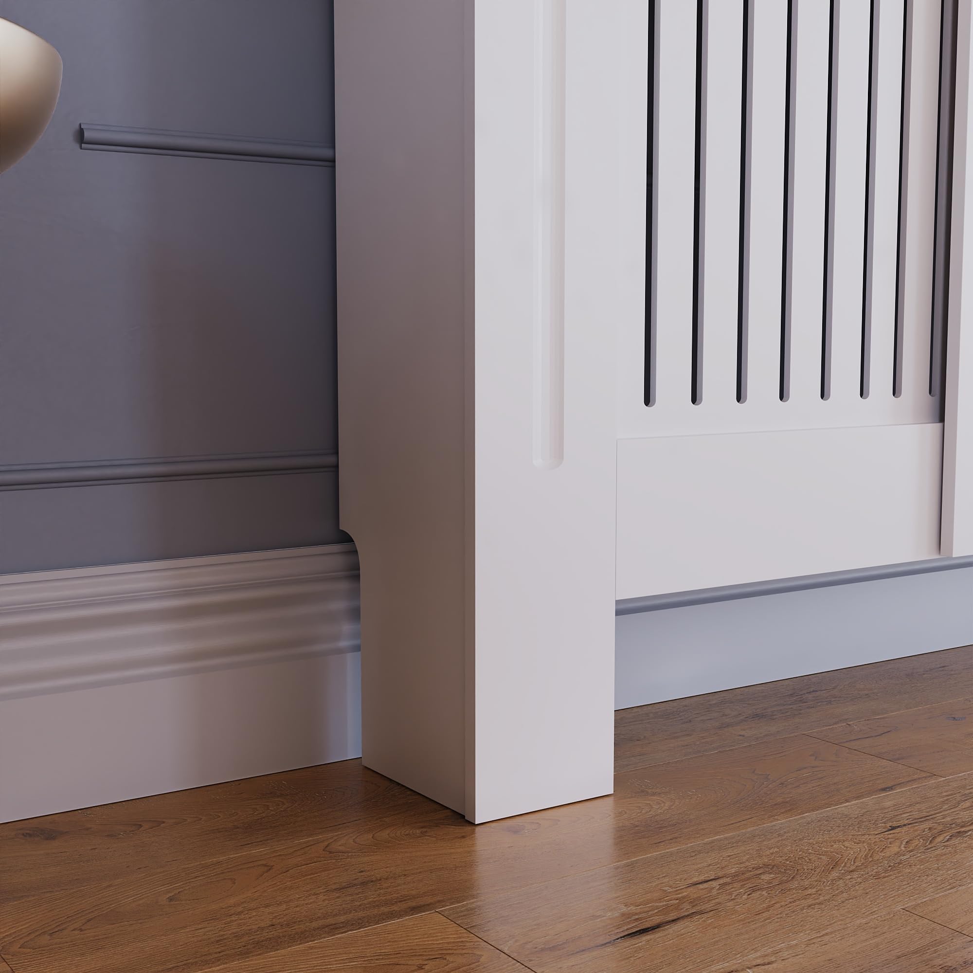 Vida Designs Arlington Radiator Cover - Adjustable White Shaker Style | Engineered Wood 6