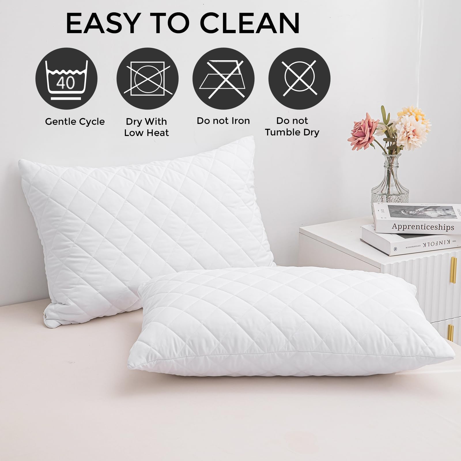 Lifestyle comfort ltd Pillow Protectors - 6 Pack Quilted Ultra Soft Anti Allergy | 100% Microfibre 7