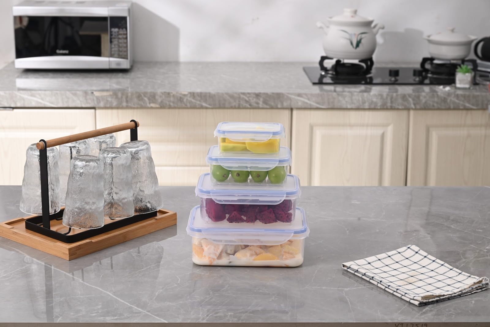 BARGAIN FACTORY Food Storage Container Set - 12 Containers, Airtight & Leak Resistant, BPA Free Plastic 3