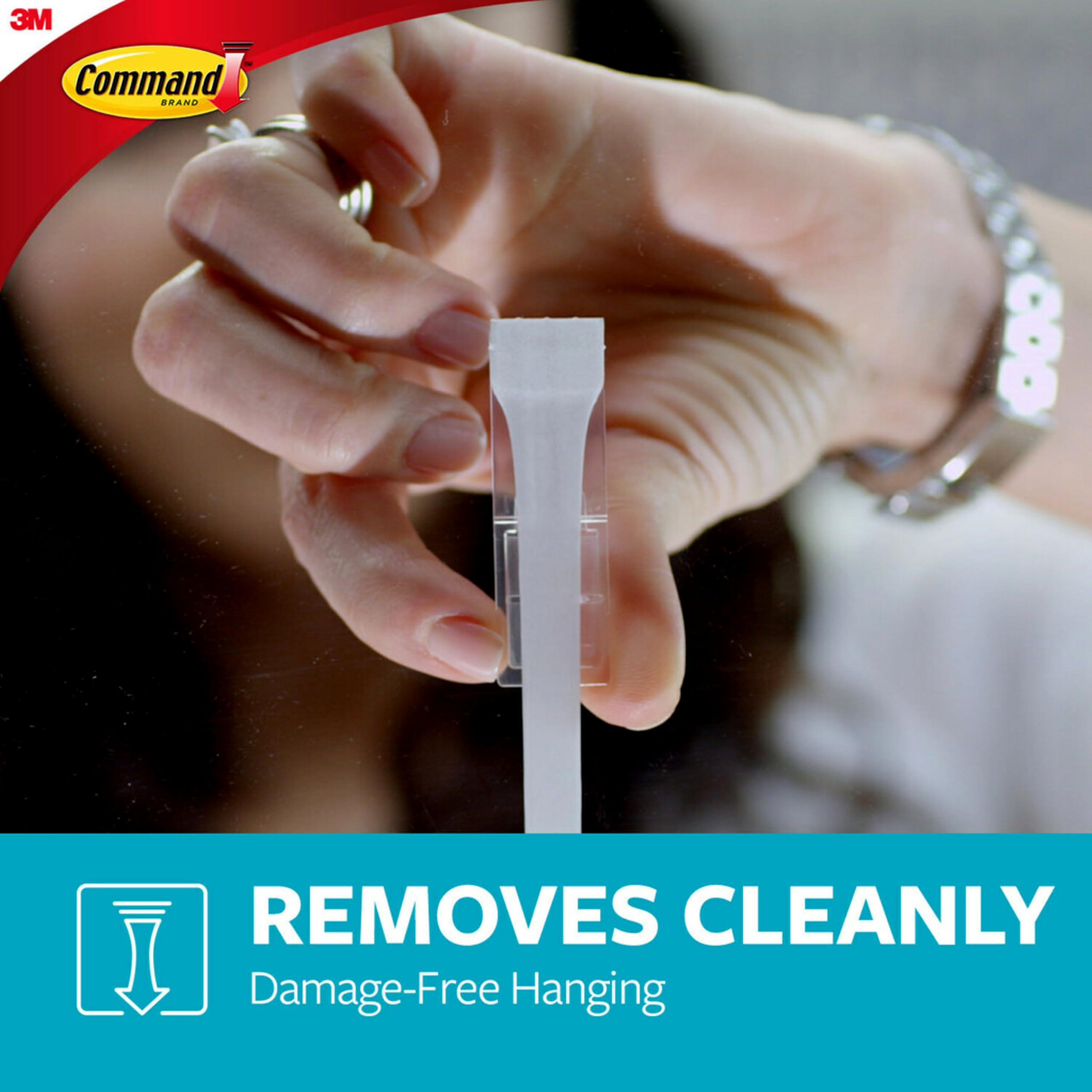 Command Damage-Free Water Resistant Hook - White Plastic | Pack of 2 Hooks & 4 Strips 4