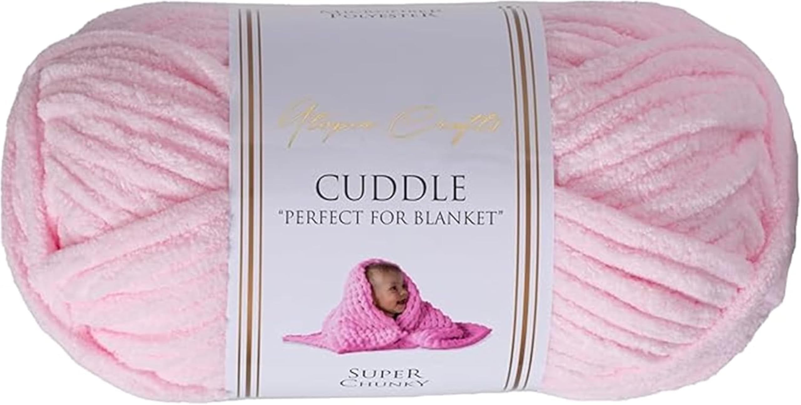 Utopia Crafts Cuddle Super Chunky Chenille Yarn - Baby Pink | 100g | Polyester 1