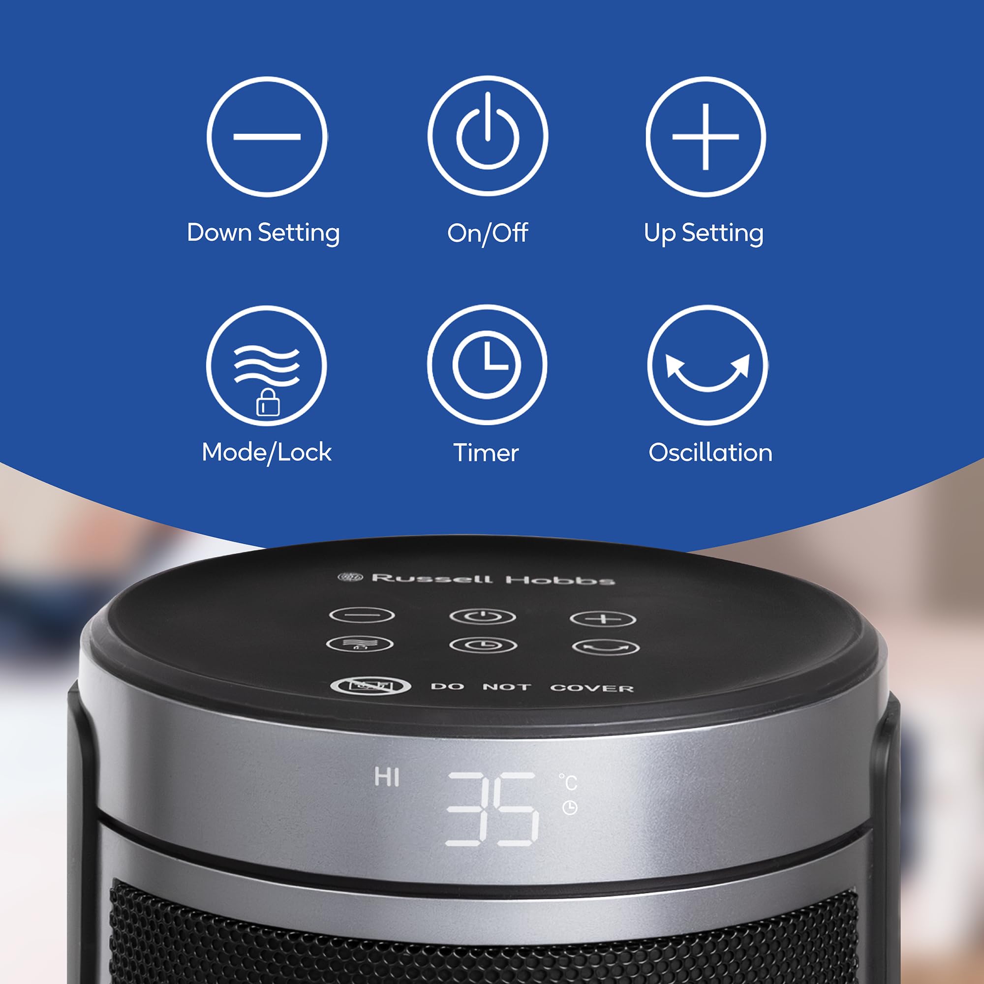 Russell Hobbs RHCH2002S Electric Space Heater - 1500W, Oscillating, Remote Control | Heats up to 15m² 9