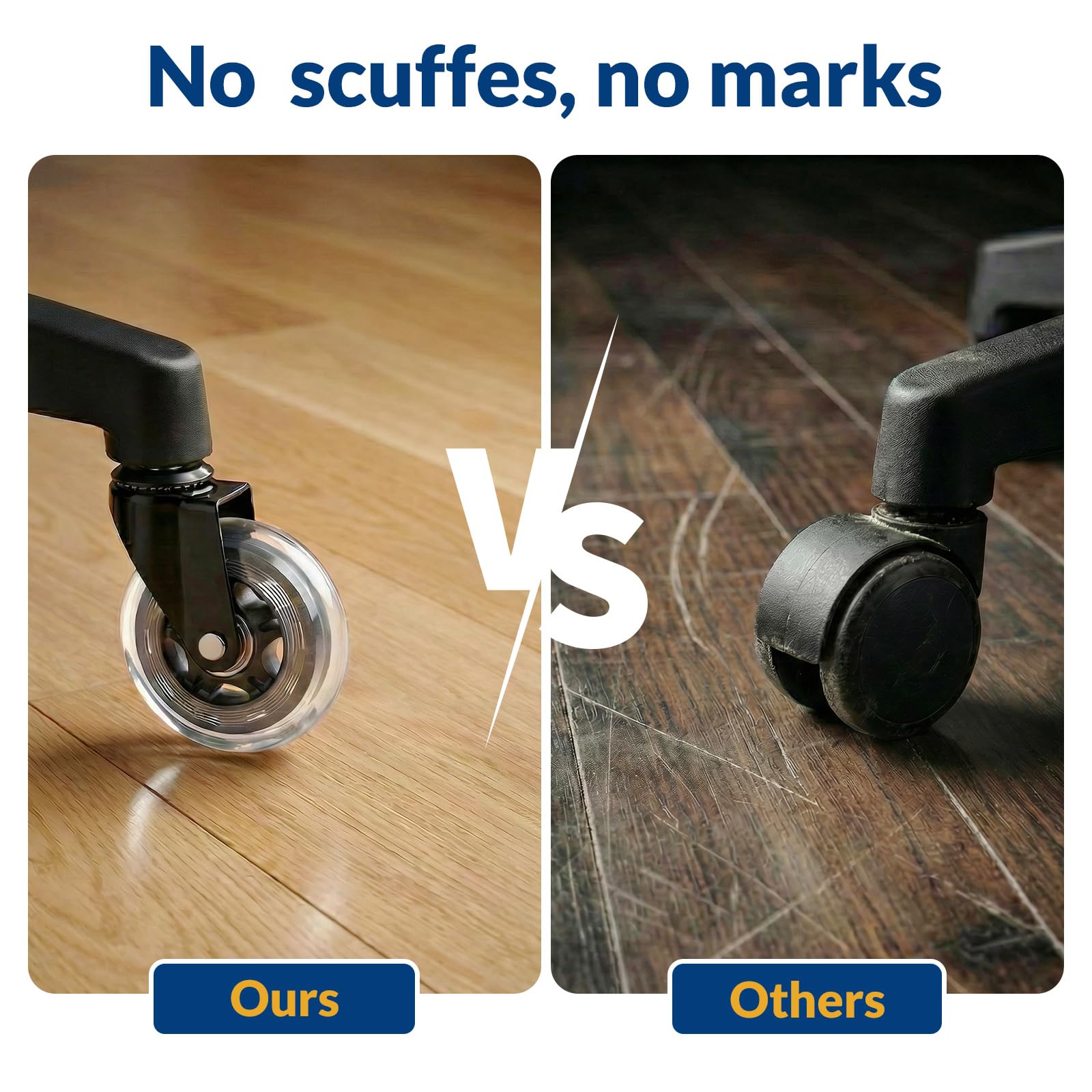 COSYLAND Office Chair Wheels Replacement - Floor-Safe Rubber Casters | 11x22mm Stem Mount | Supports up to 650lbs 4