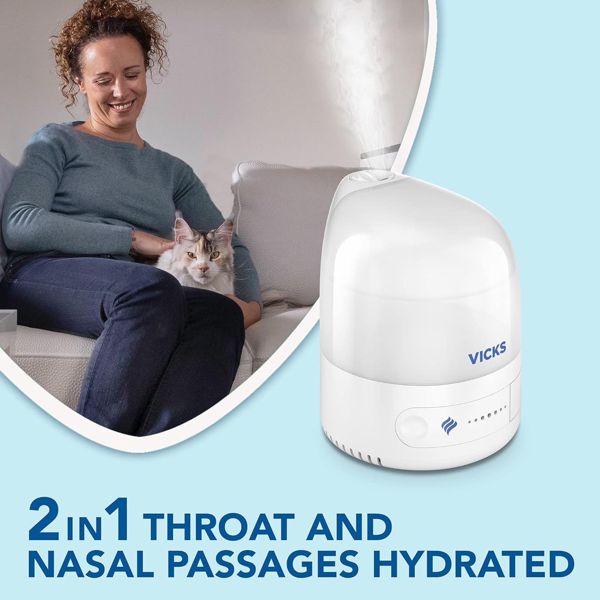 Vicks Personal Cool Mist Ultrasonic Humidifier - Compact, Quiet Operation, VapoPad Slot 3