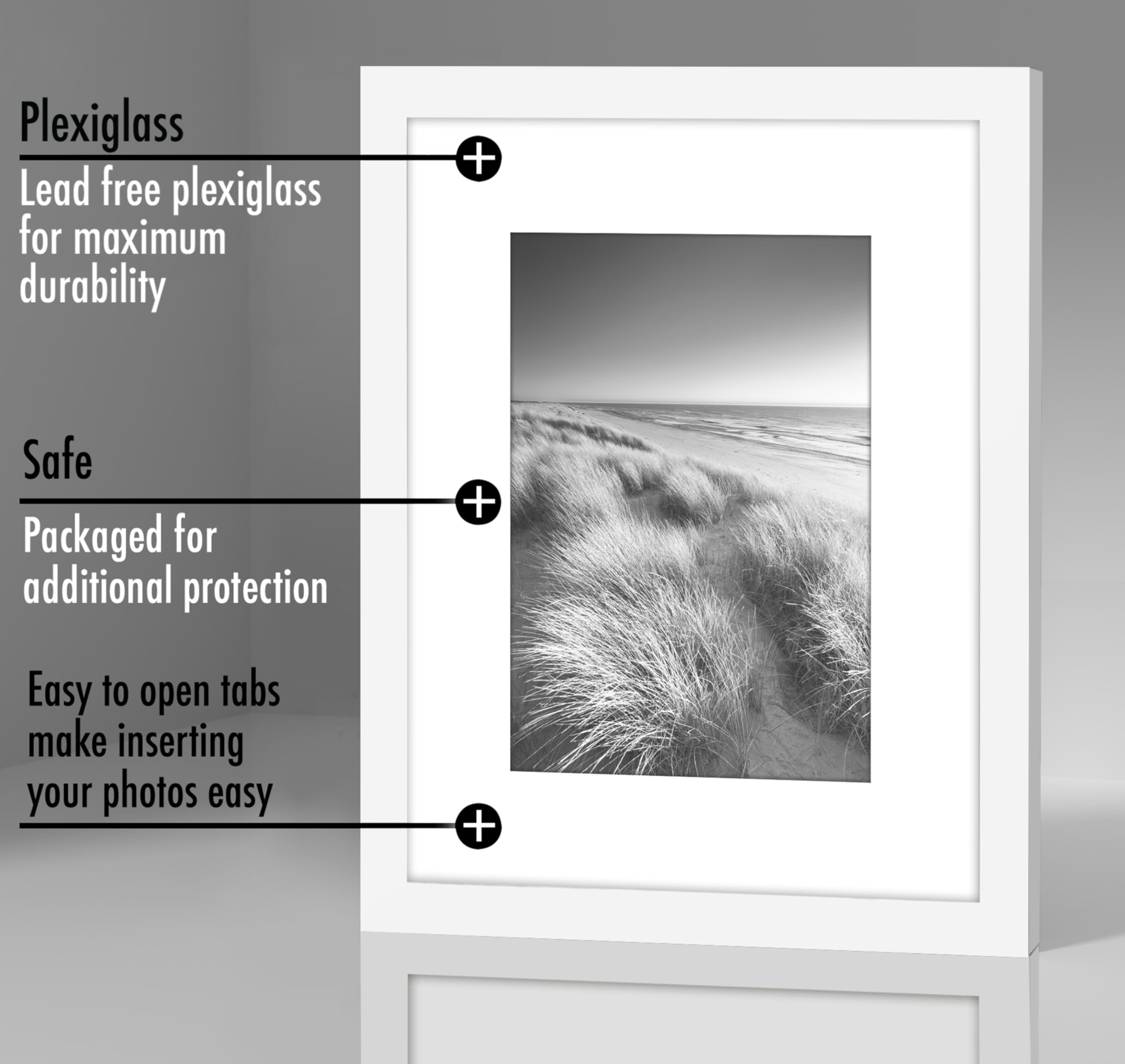 Americanflat 8x10 Photo Frames in White - Set of 2 | Fits 7x5 with Mount | Wall & Tabletop Display 3