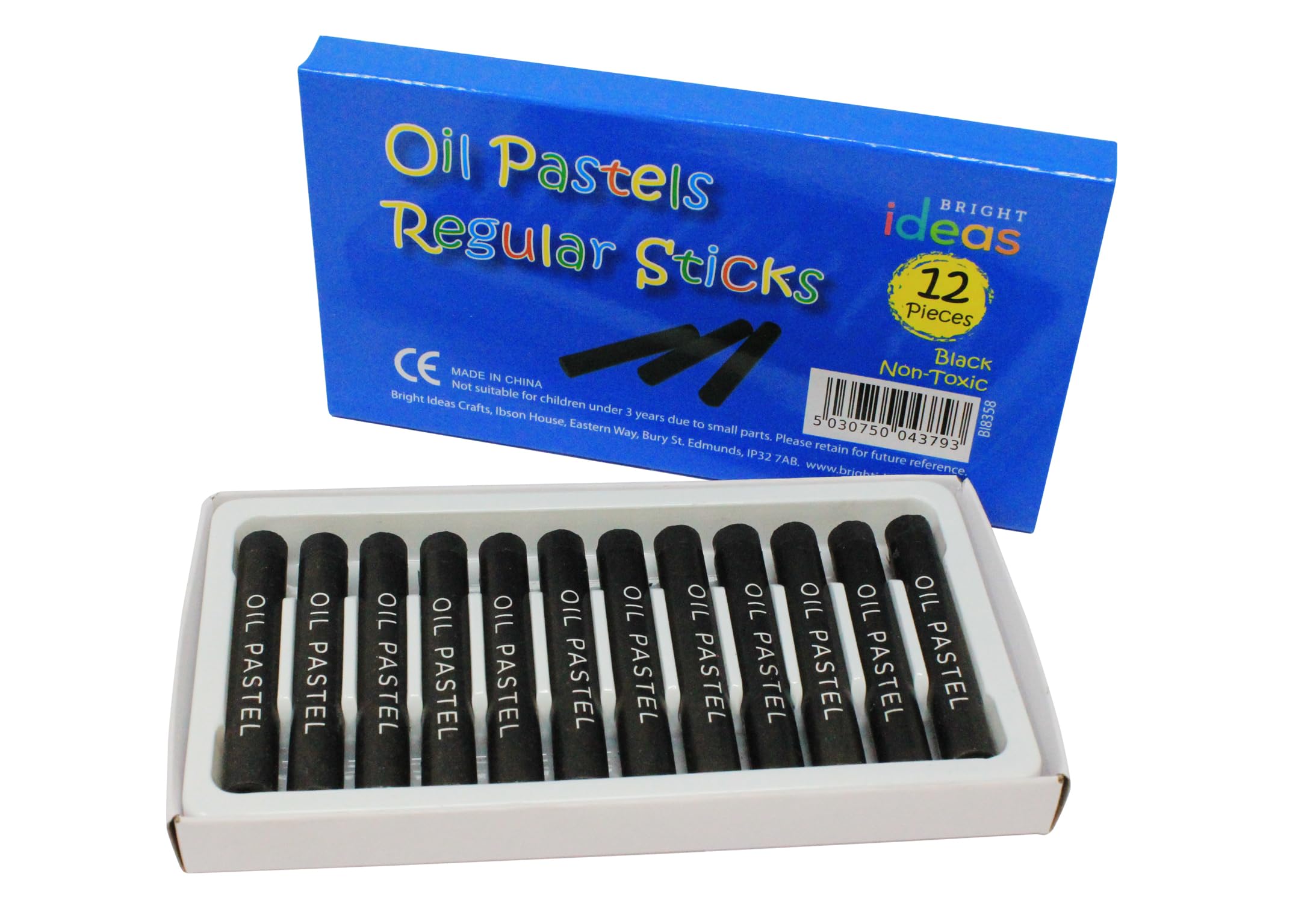 Bright Ideas Regular Oil Pastels - Black Color | Pack of 12 | Non-Toxic 1