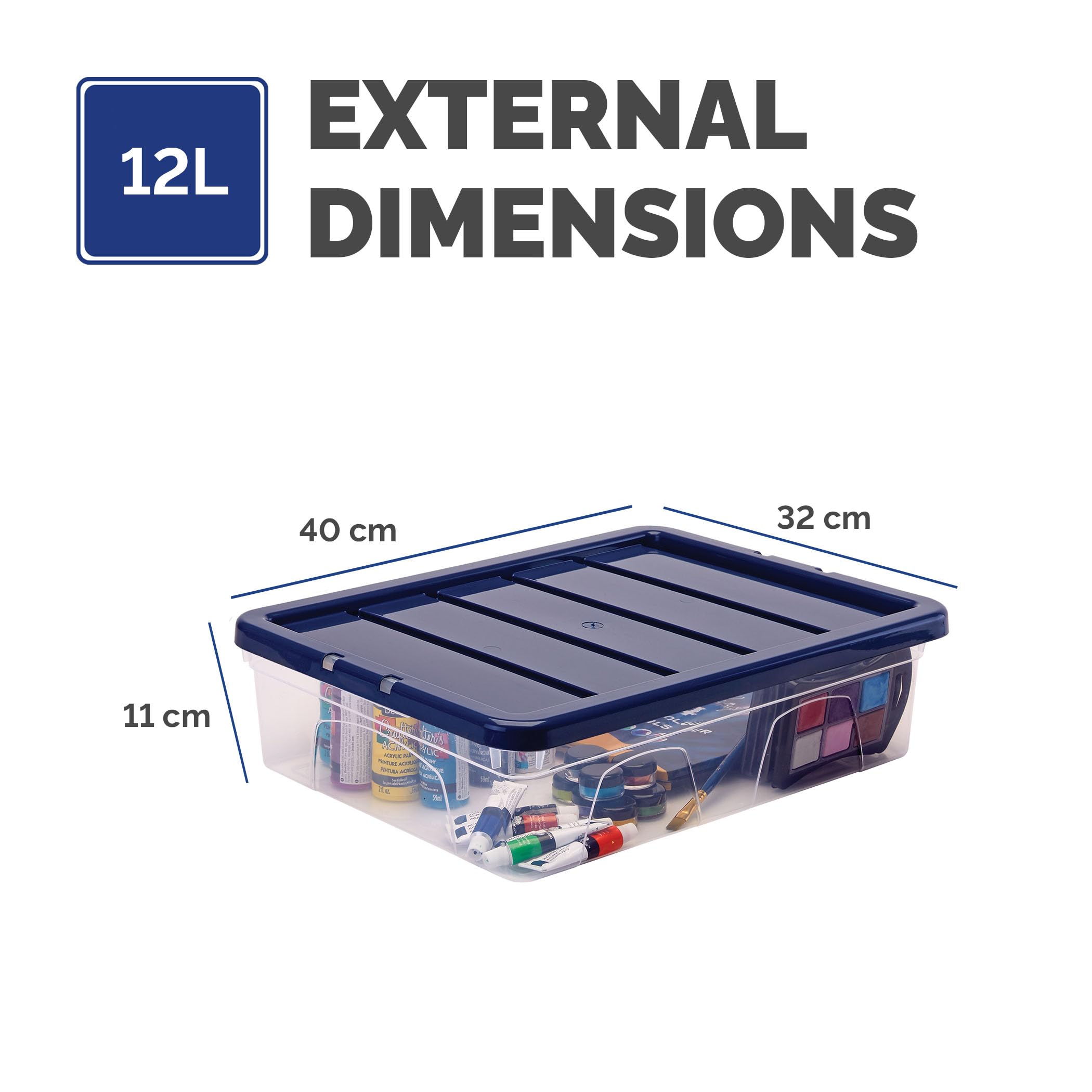 BANKERS BOX 12L Plastic Storage Box 3-Pack | Stackable & Nesting | BPA-Free Lids
