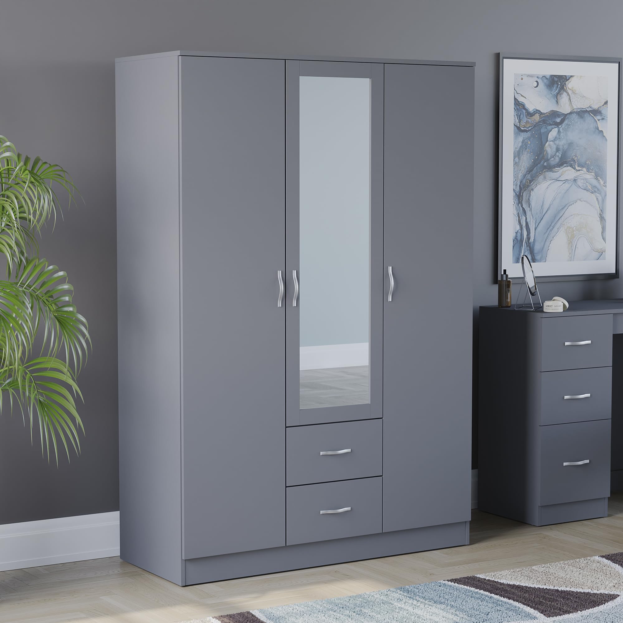 Vida Designs Riano Wardrobe - MDF/Chipboard Construction | Hanging Rail & Shelf | H170 x W115.4 cm 1