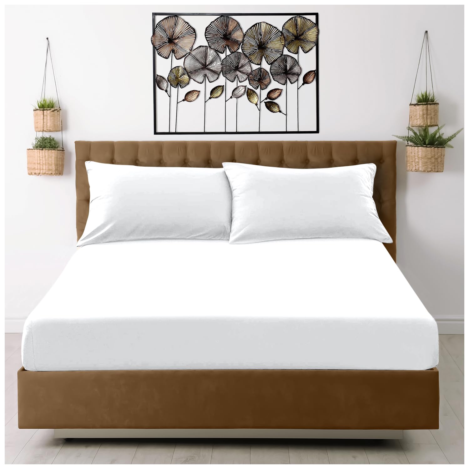 Super Dreamer Fitted Sheet - Soft Polyester | King Size (154x200cm) | White 1