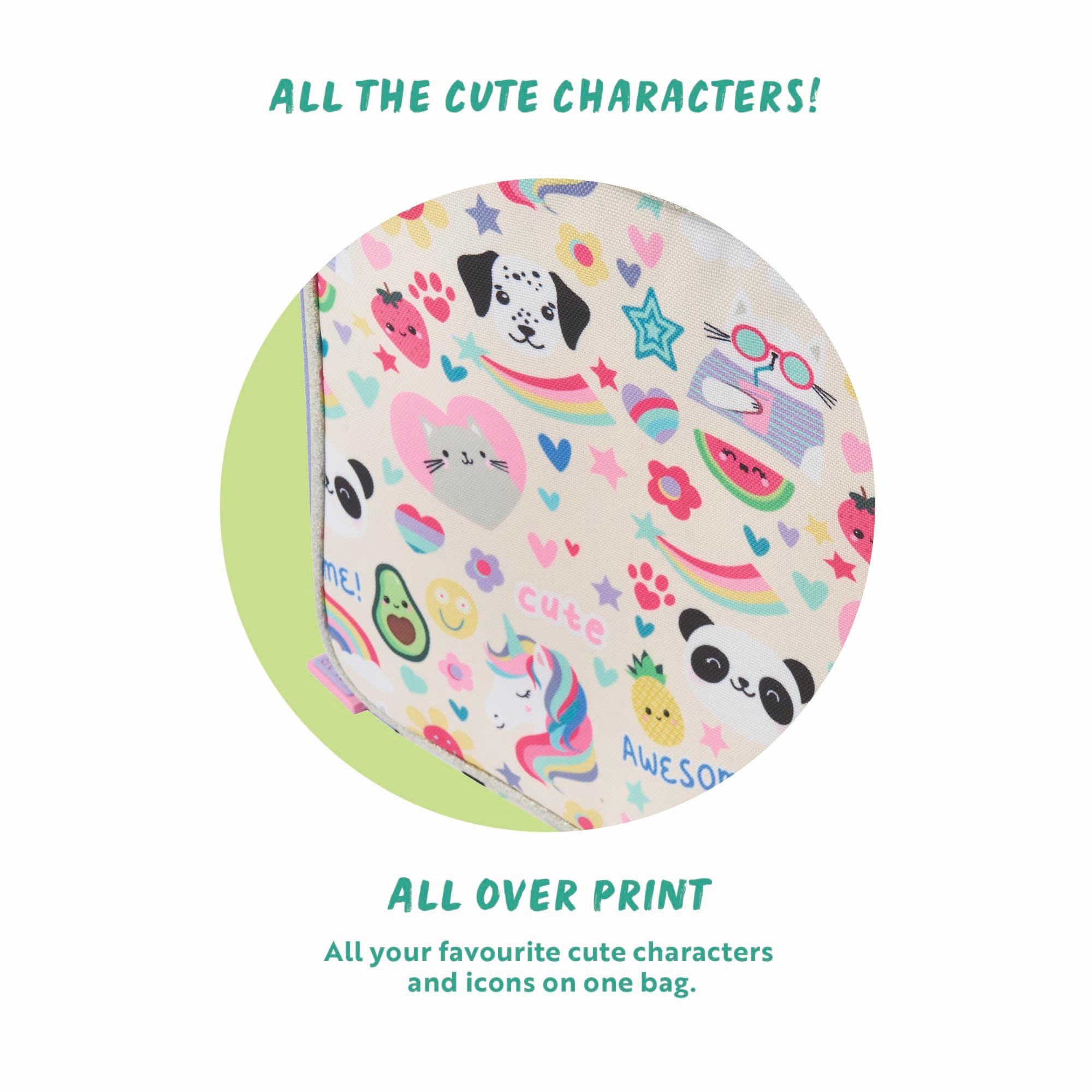 Polar Gear Cute Icons Lunch Bag - Durable Polyester | Wipe-Clean Lining | 23x23x22cm 6