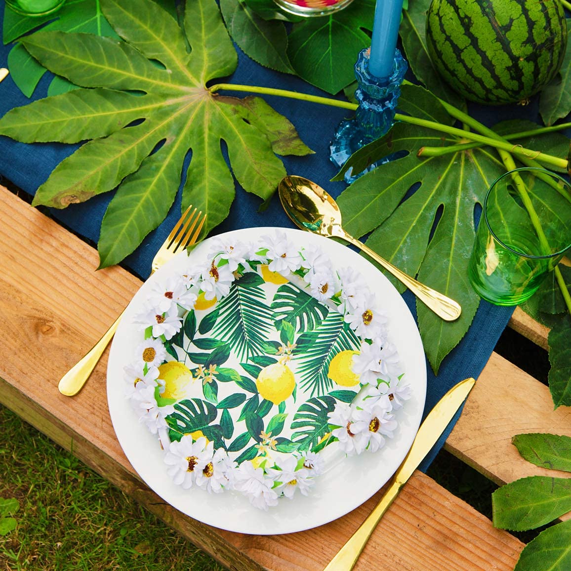 Talking Tables Pack of 20 Lemon Paper Napkins | 33cm x 33cm Tropical Serviettes for Summer Parties 5