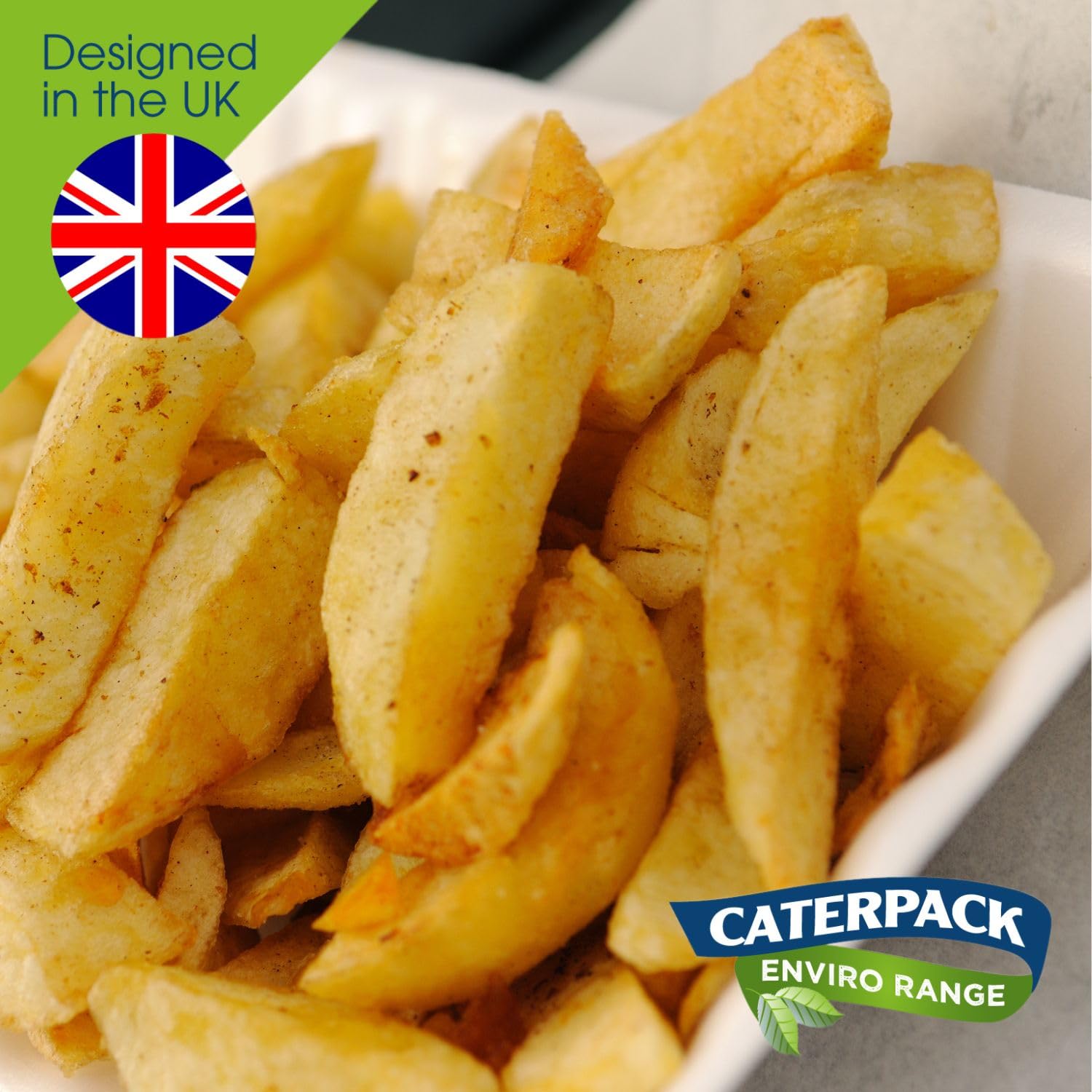 Caterpack Enviro Range Chip Trays - Biodegradable & Greaseproof | 7 x 5 Inch | 50 Pack 4