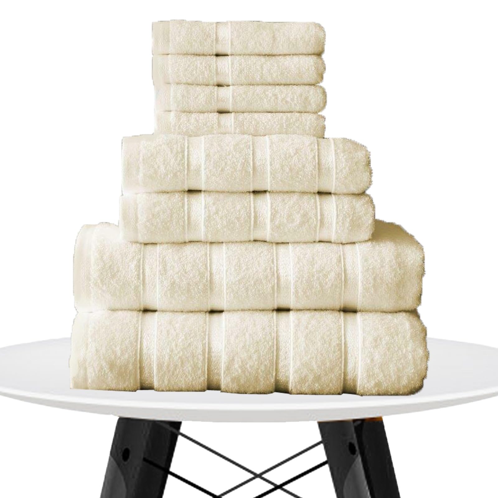 FAIRWAYUK Boston 8-Piece Towel Bale Set - 100% Egyptian Cotton | Super Soft | Cream 7