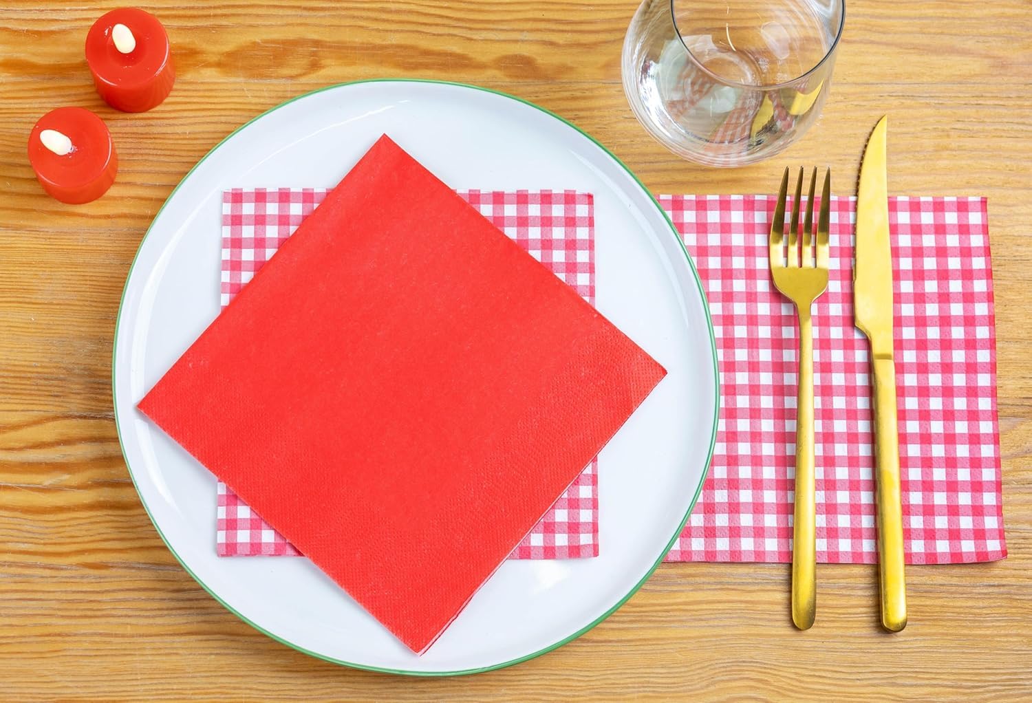Talking Tables Soft Red Paper Napkins - 100 Pack, 2ply, 33cm Unfolded | FSC Certified 3
