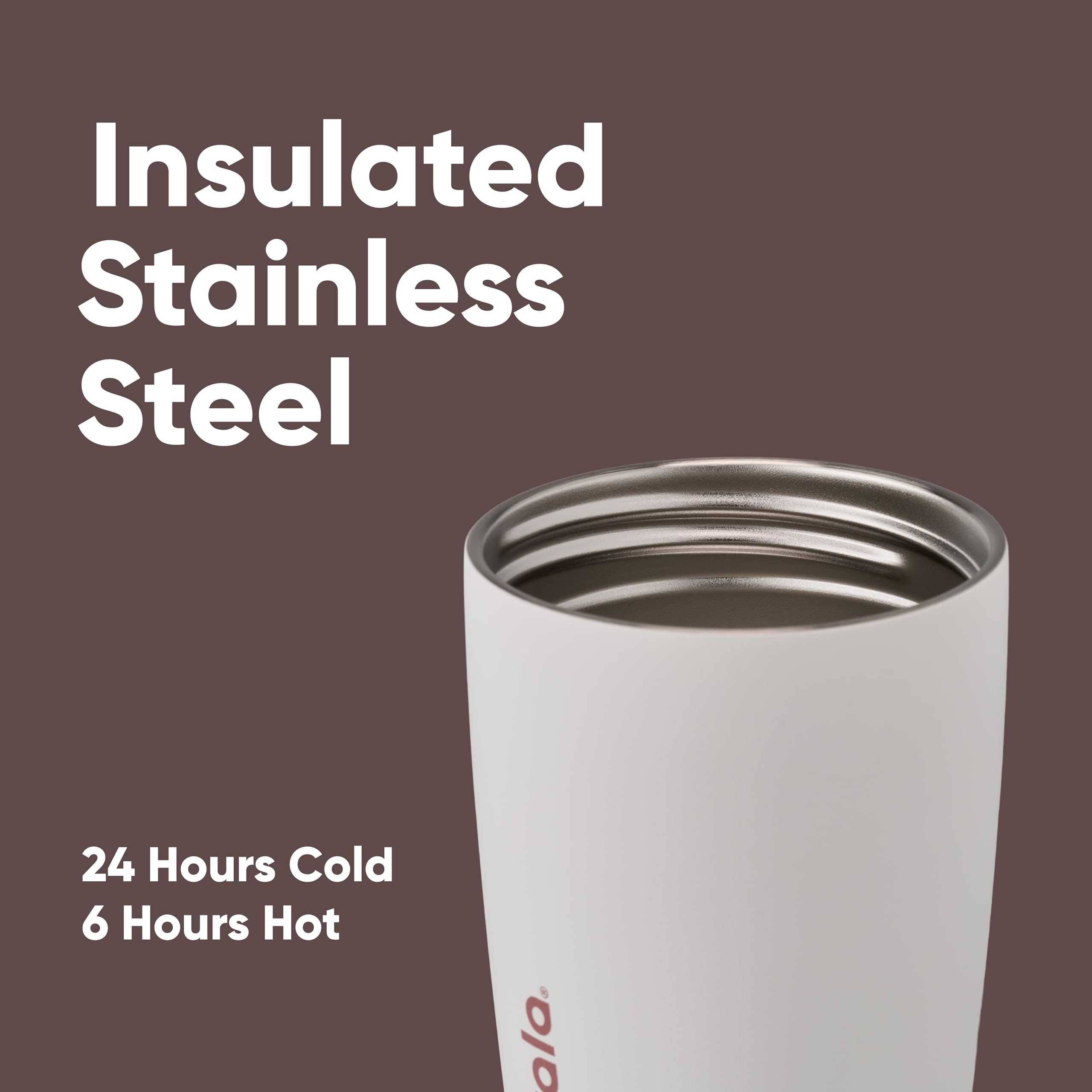 Owala SmoothSip Slider Insulated Stainless Steel Coffee Tumbler 355ml | Hot 6 Hrs/Cold 24 Hrs | Vanilla Bean 4