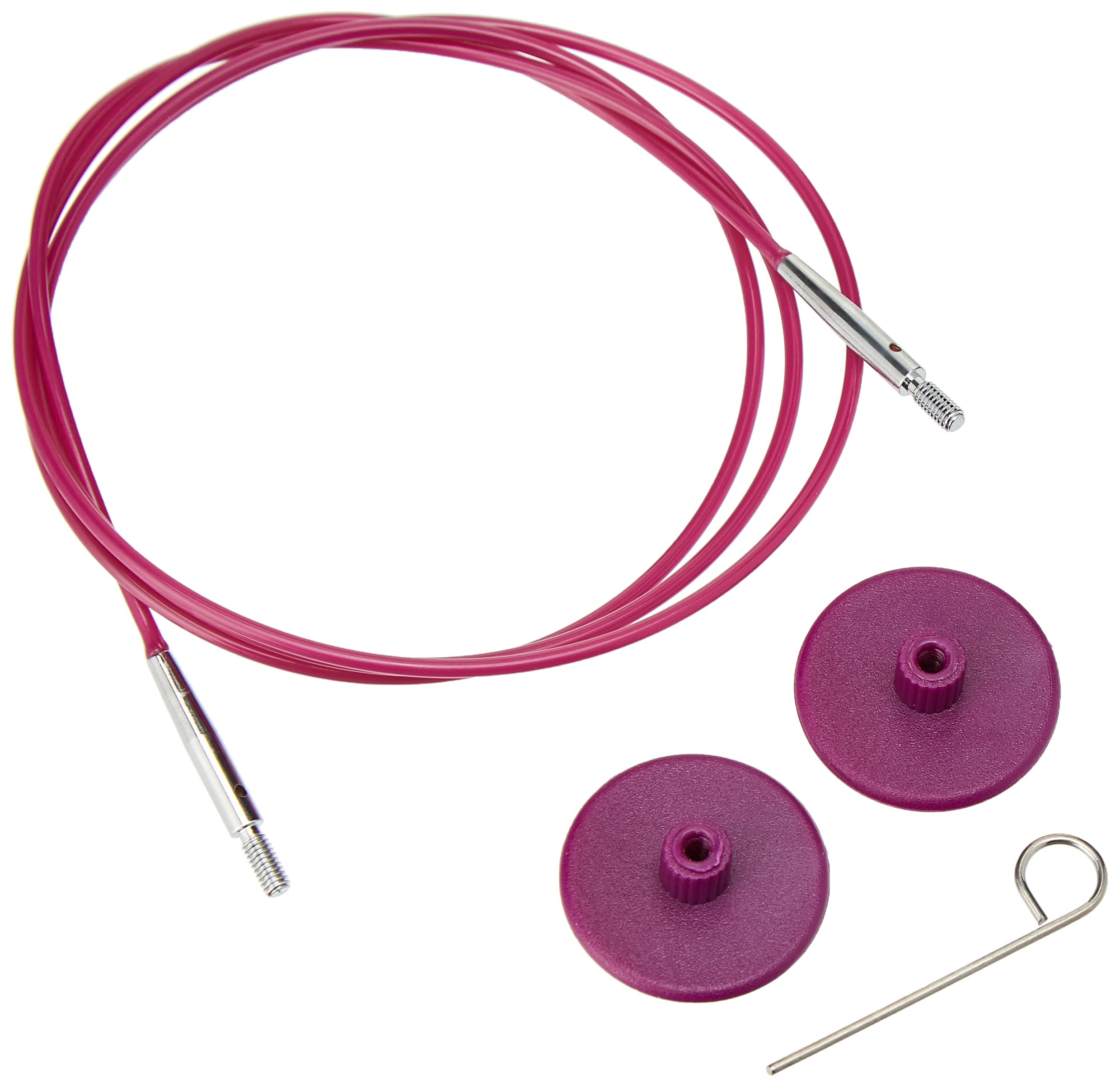 KNITPRO Single Cable for Interchangeable Needles - 76cm to make 100cm Circulars | Purple Metal 1