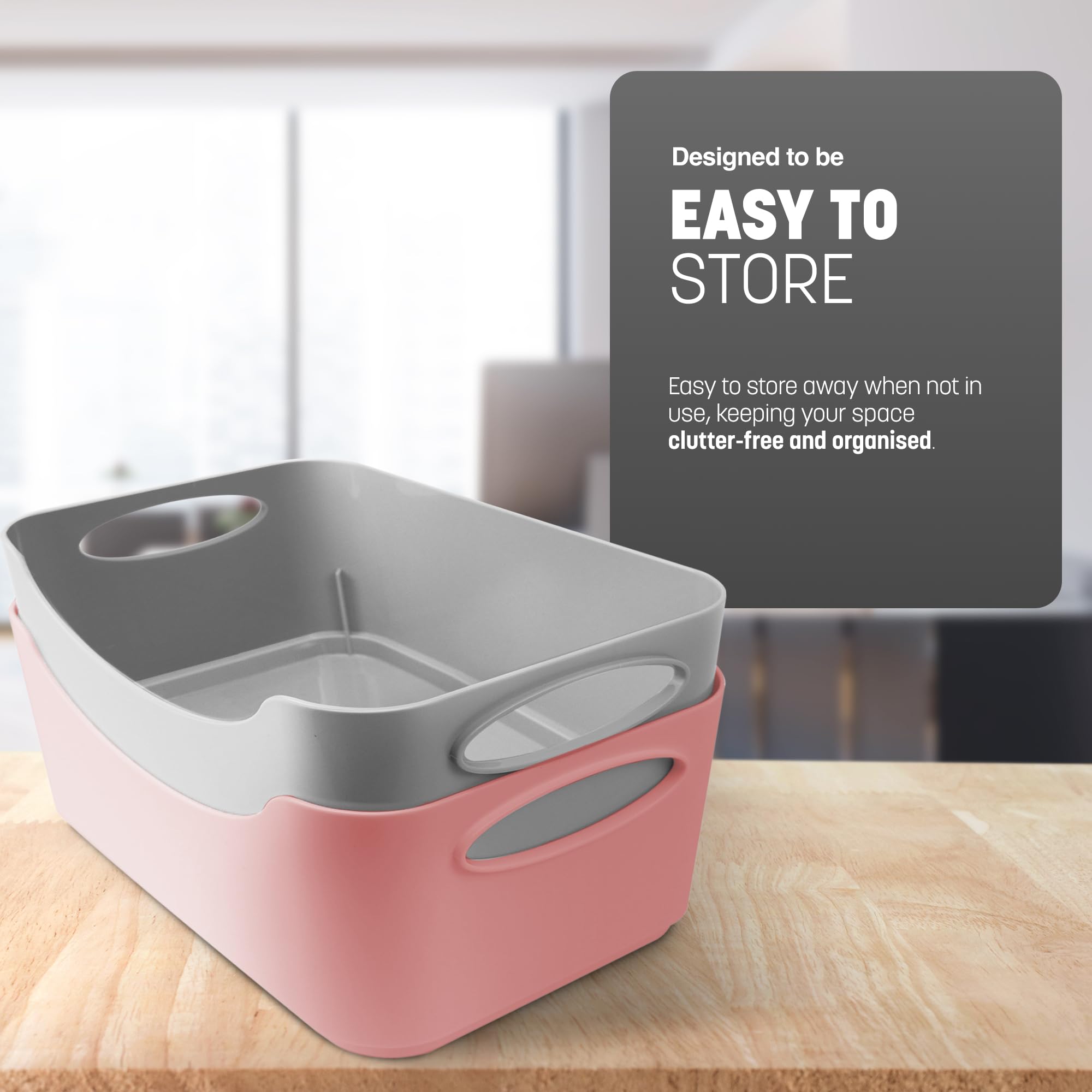 KEPLIN Plastic Studio Shelf Baskets - 5 Pack Multi-Purpose Organiser Boxes | 22.3 x 14.8 x 10 cm 4