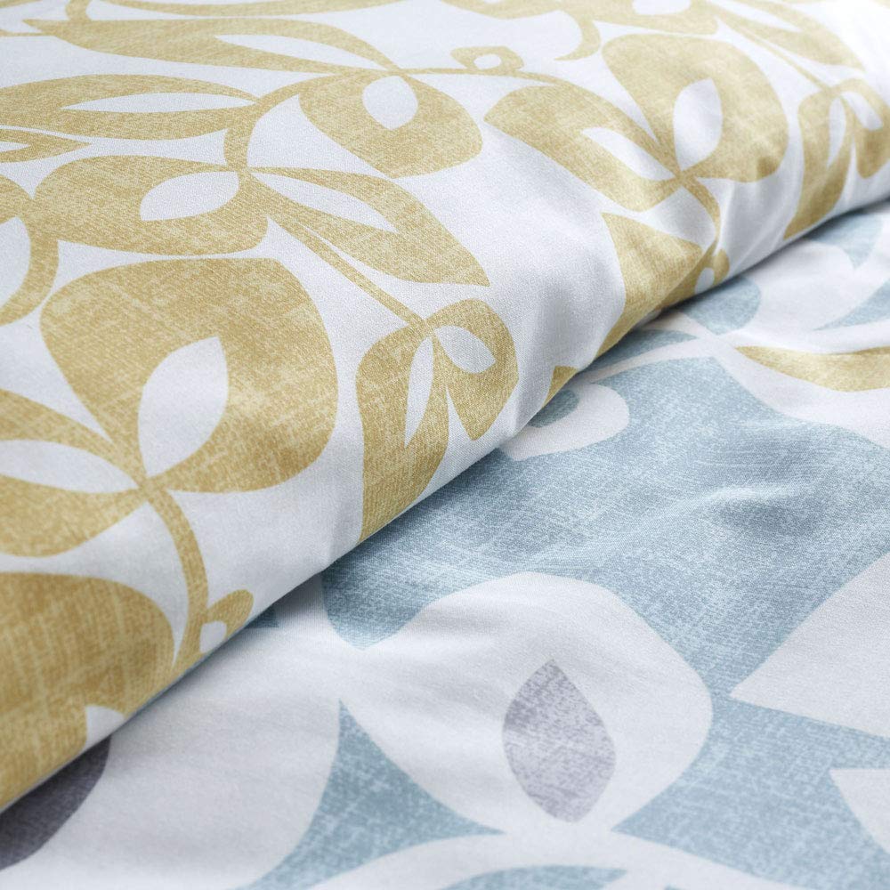Catherine Lansfield Inga Leaf Reversible King Duvet Cover Set | 220x230cm | Teal 3